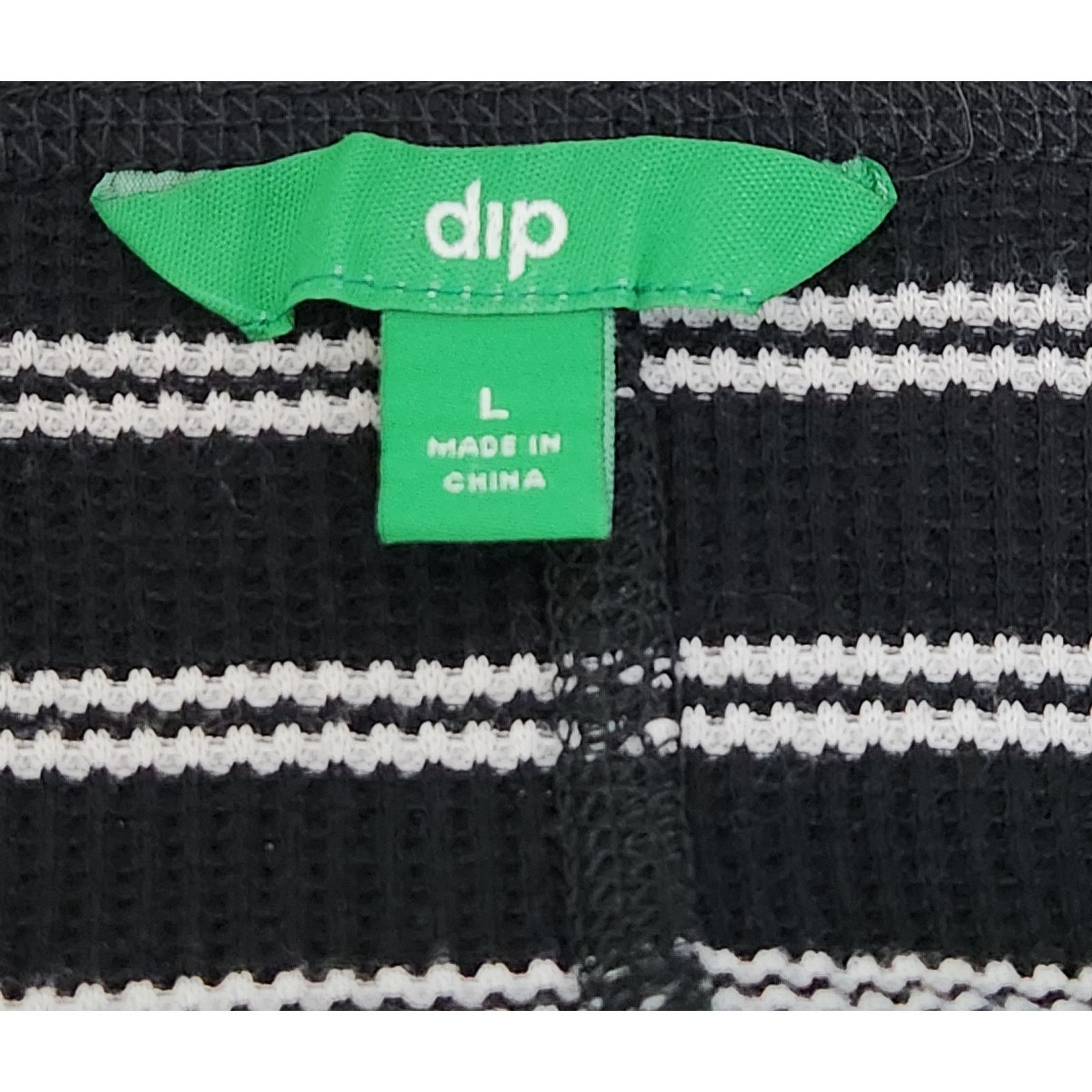 Other Dip Black White Striped Henley Thermal Long Sleeve Top Large Size L / US 10 / IT 46 - 4 Thumbnail
