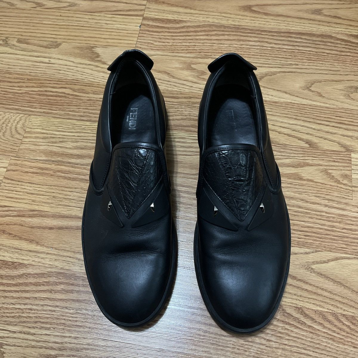 Fendi Men's Fendi Monster Bug Eyes Black Slip On Size US 10 / EU 43 - 1 Thumbnail