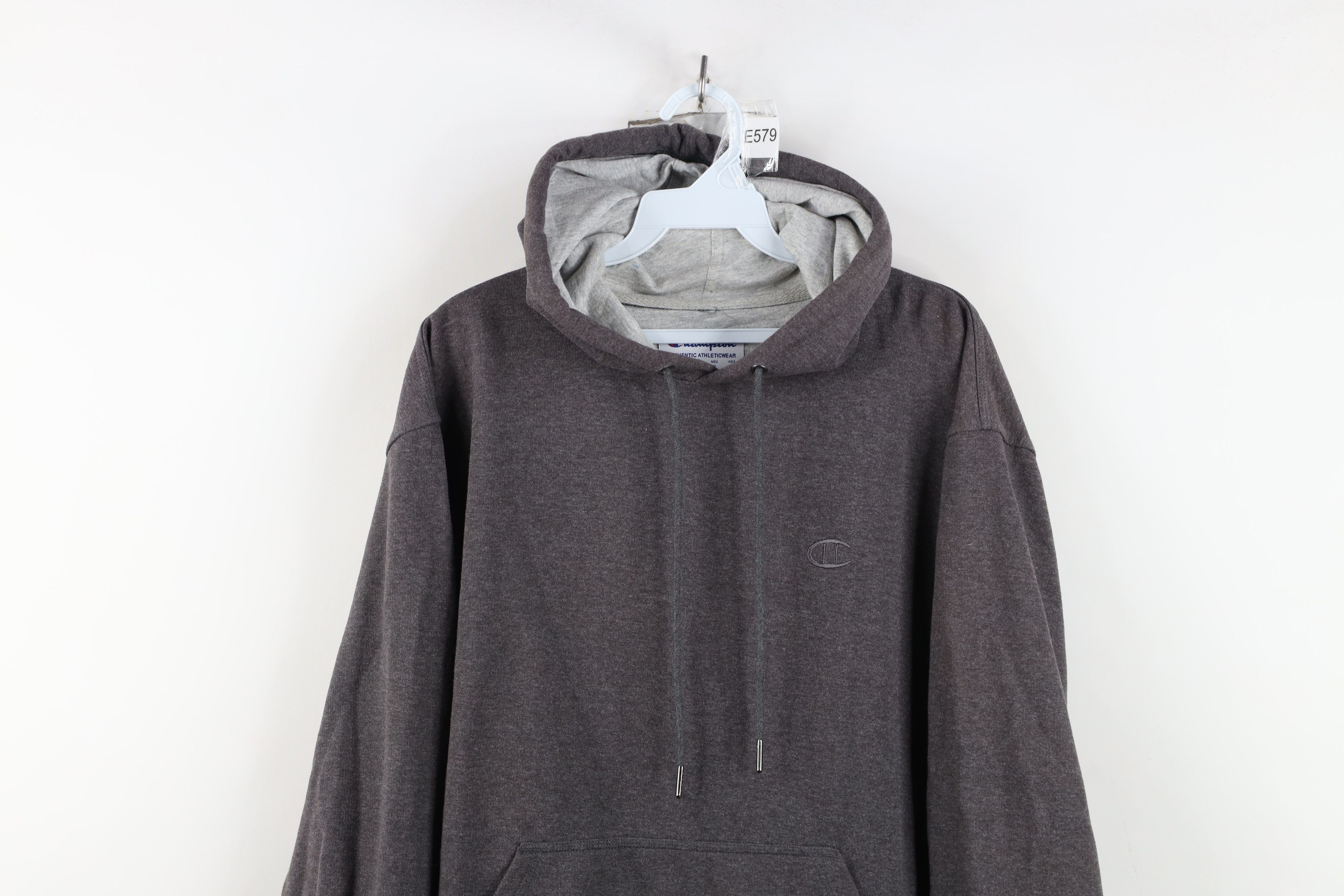 Champion Vintage Champion Monochrome Hoodie Sweatshirt Charcoal Gray Size US M / EU 48-50 / 2 - 2 Thumbnail