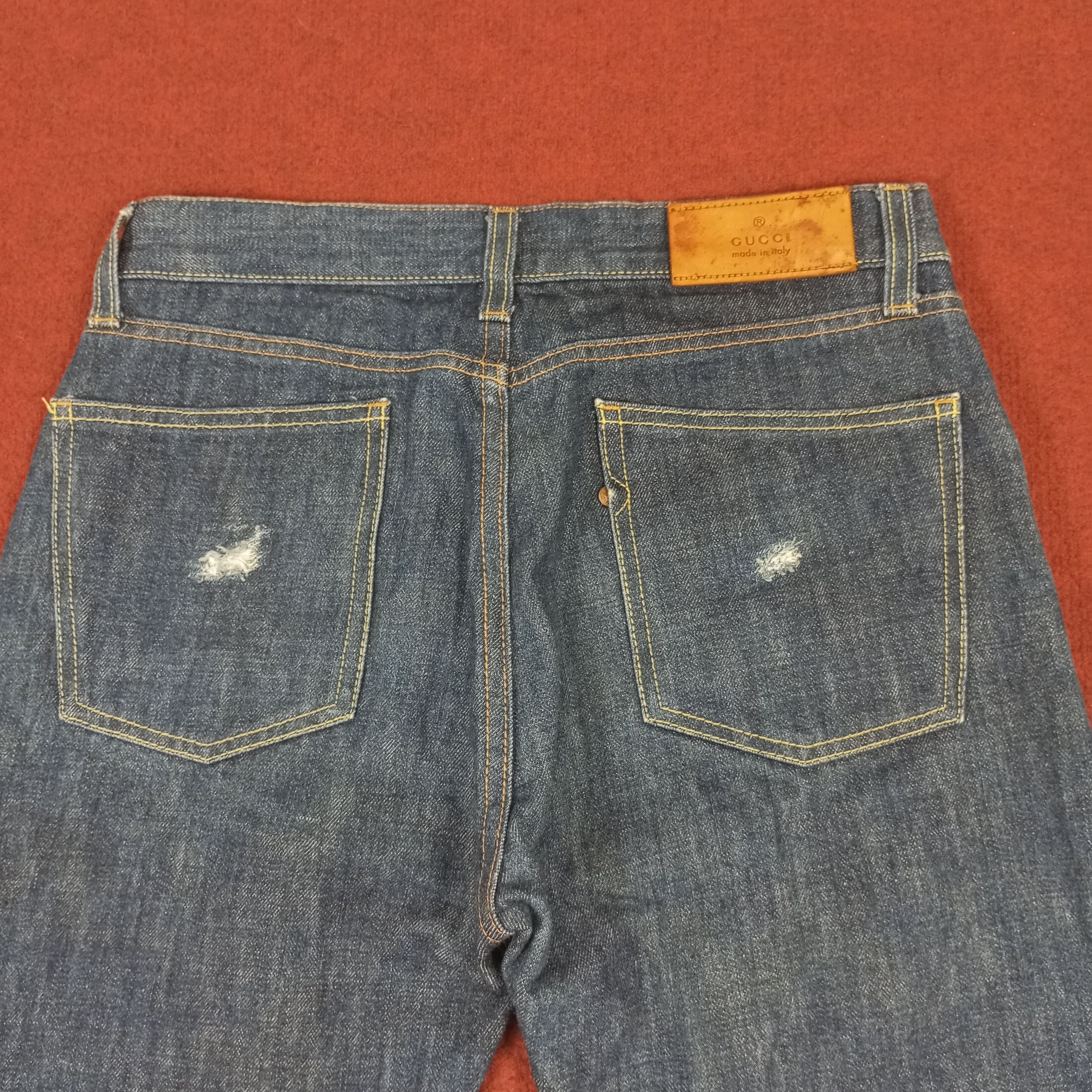 Gucci × Vintage Gucci Luxury Brand Distressed Short Jeans Size US 27 - 5 Thumbnail