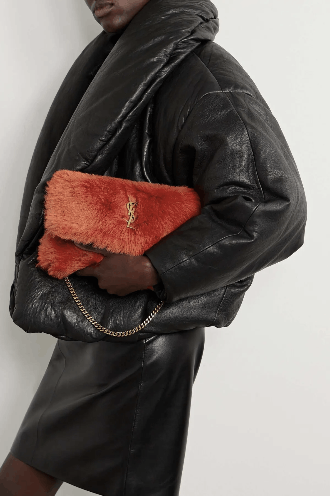 Saint Laurent Paris Small Kate YSL Logo Reversible Faux Fur Suede Shoulder Bag Size ONE SIZE - 5 Thumbnail