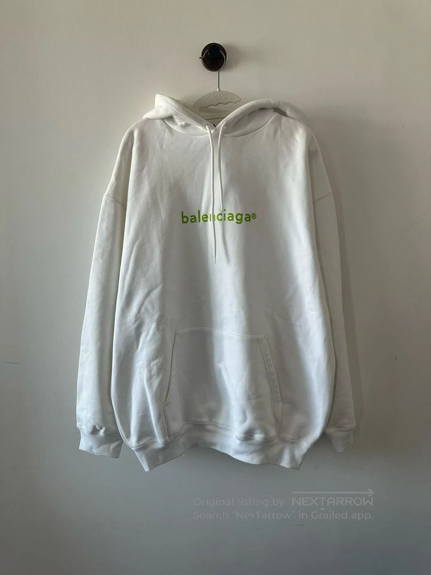 Balenciaga White Logo Hoodie.