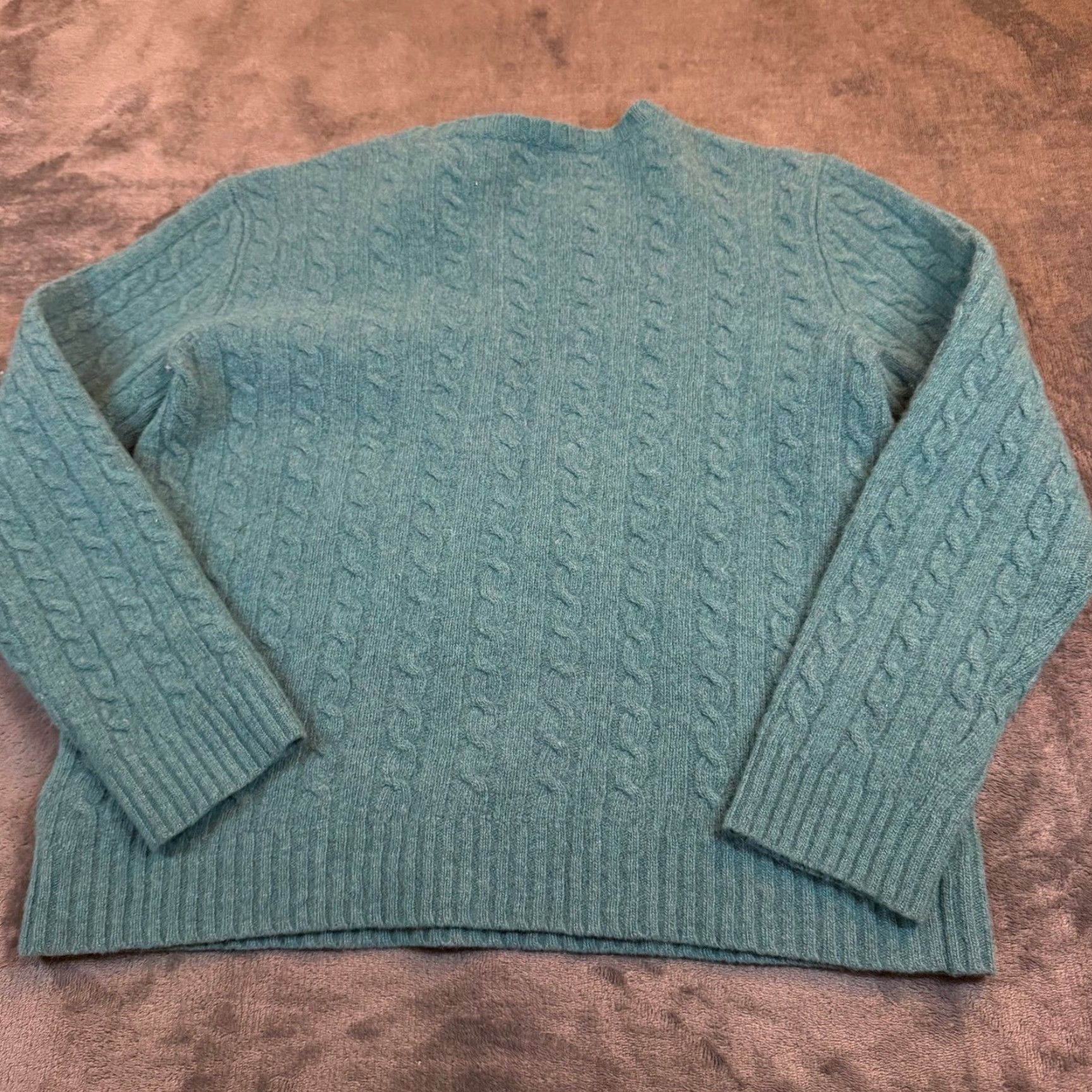 Ralph Lauren Lauren Ralph Lauren Teal Blue Merino Wool Angora Cable Knit Sweater Womens M Size M / US 6-8 / IT 42-44 - 3 Thumbnail