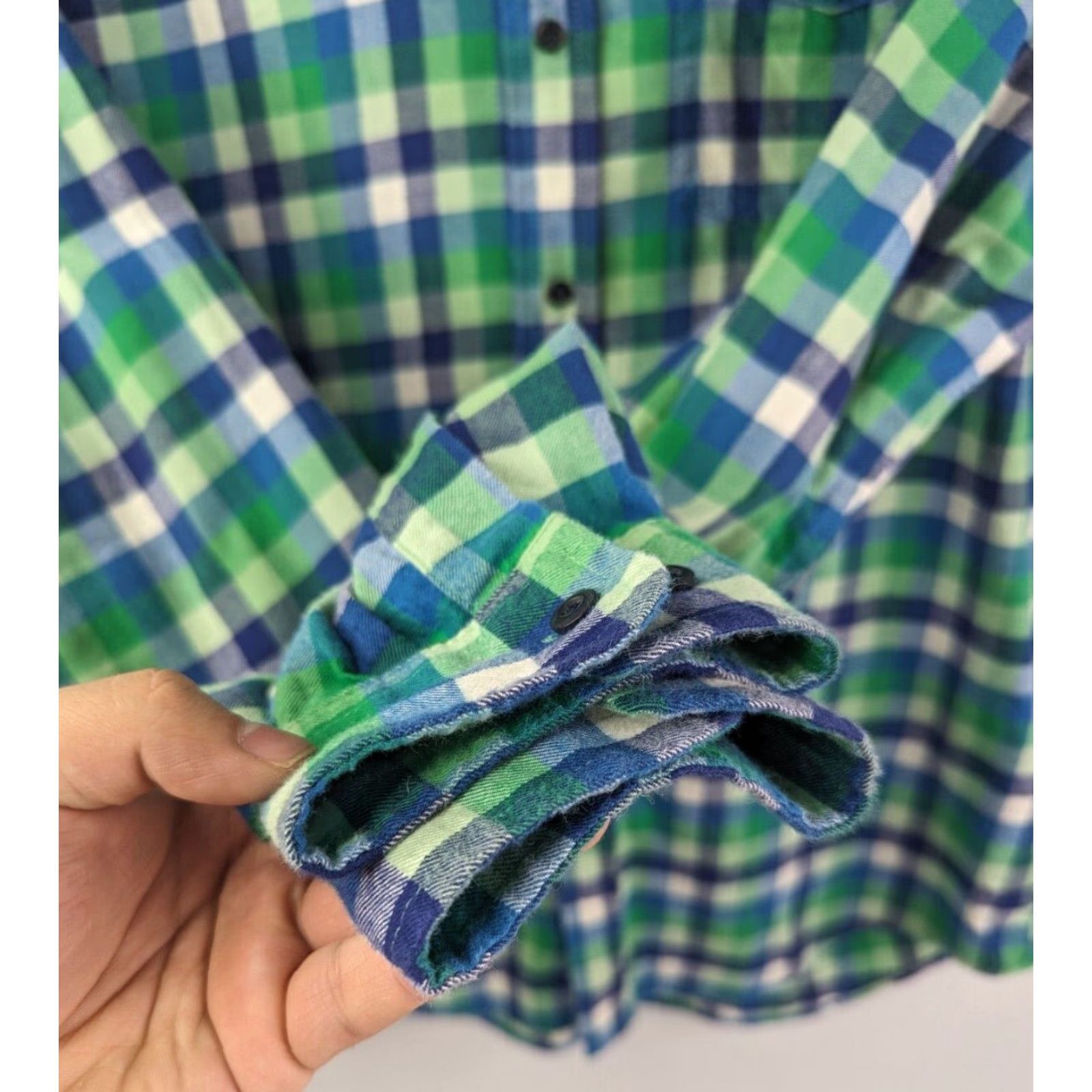Vintage L.L. Bean Shirt Mens Large Green Scotch Plaid Flannel Button-Up Pocketed N/A Size US L / EU 52-54 / 3 - 2 Thumbnail