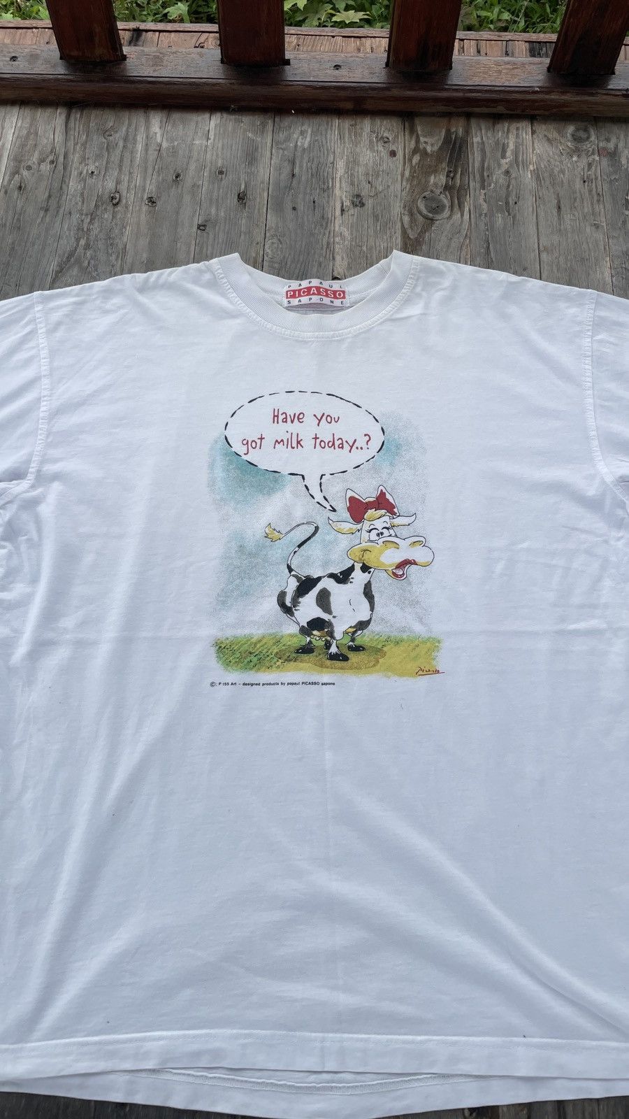 Paloma Picasso Vintage Picasso Art Tee Have You Got Milk Today Size US L / EU 52-54 / 3 - 5 Thumbnail