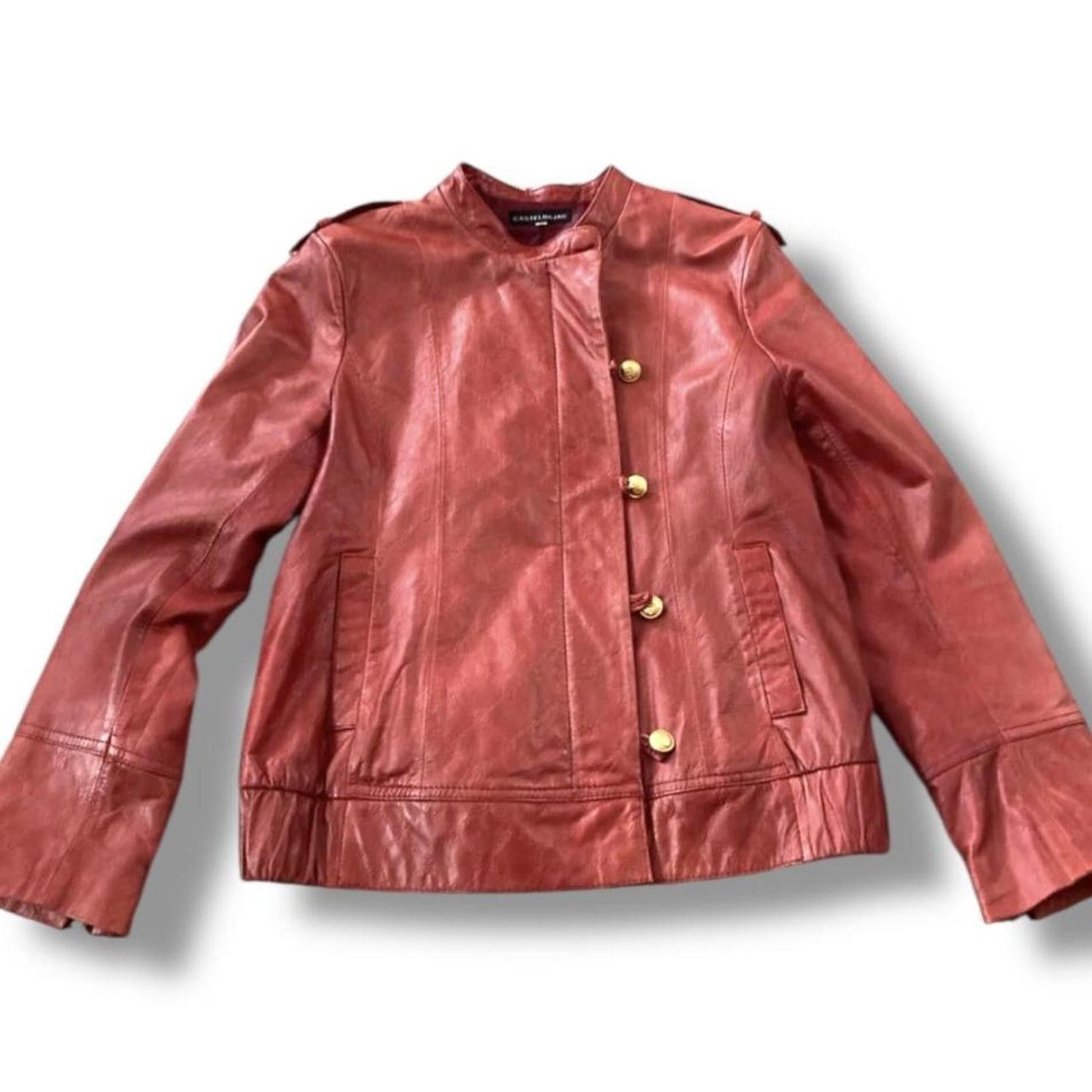 Jean Charles De Castelbajac Castelbajac real sheep leather red logo jacket Size XS / US 0-2 / IT 36-38 - 1 Thumbnail