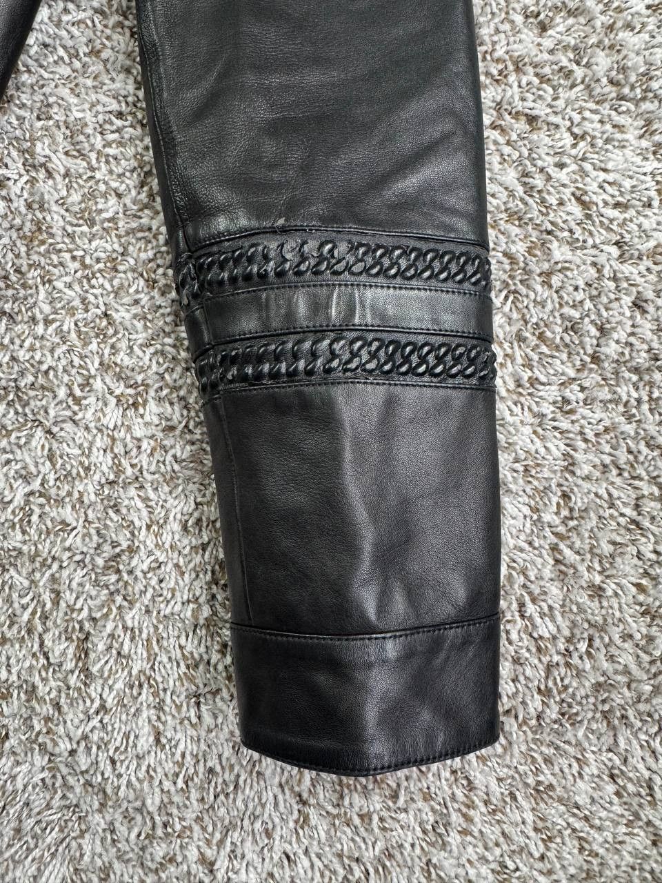 Versace Versace Collection Leather Moto Jacket Braided Accents Size US L / EU 52-54 / 3 - 2 Thumbnail