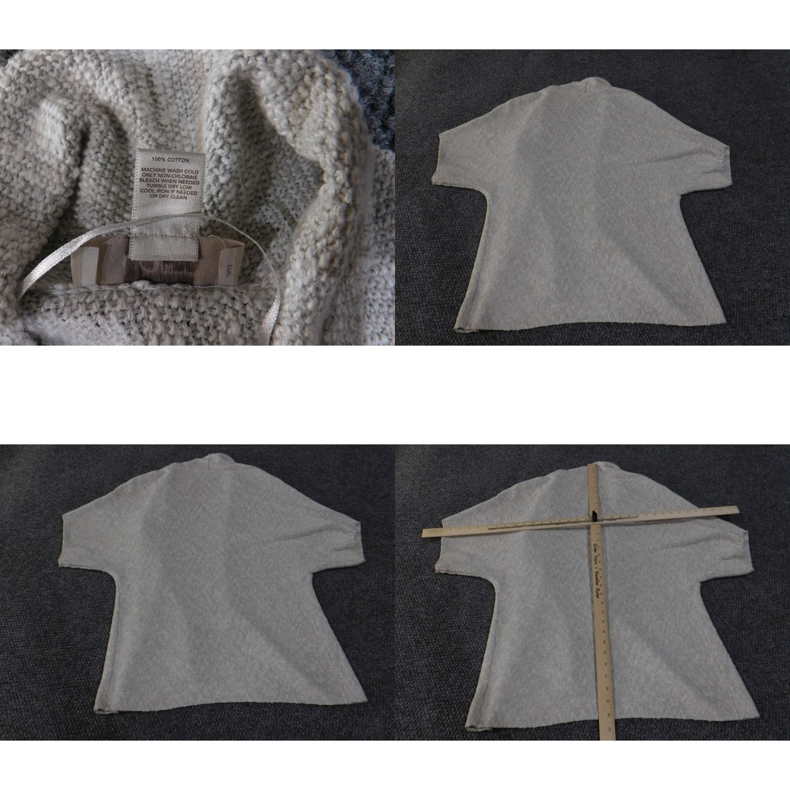 Loft LOFT Outlet Sweater Womens Small Gray Open Front Kimono Short Sleeve Cardigan Size S / US 4 / IT 40 - 8 Thumbnail
