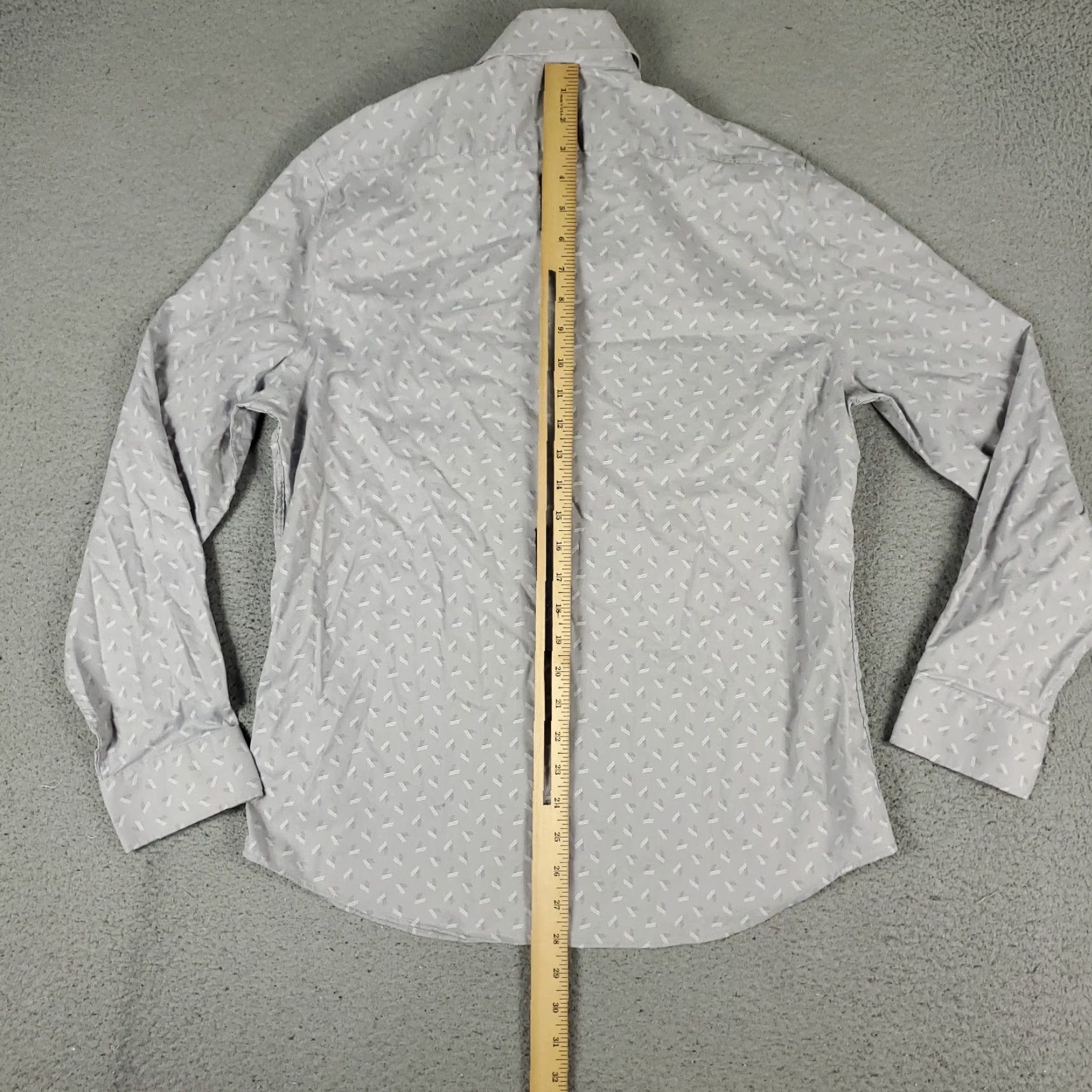 Express Express Shirt Mens Medium Gray Geometric Button-Up Long Sleeve Shirt, Cotton, Express Brand, Men's Dress Shirt, 1075 Size US M / EU 48-50 / 2 - 5 Thumbnail