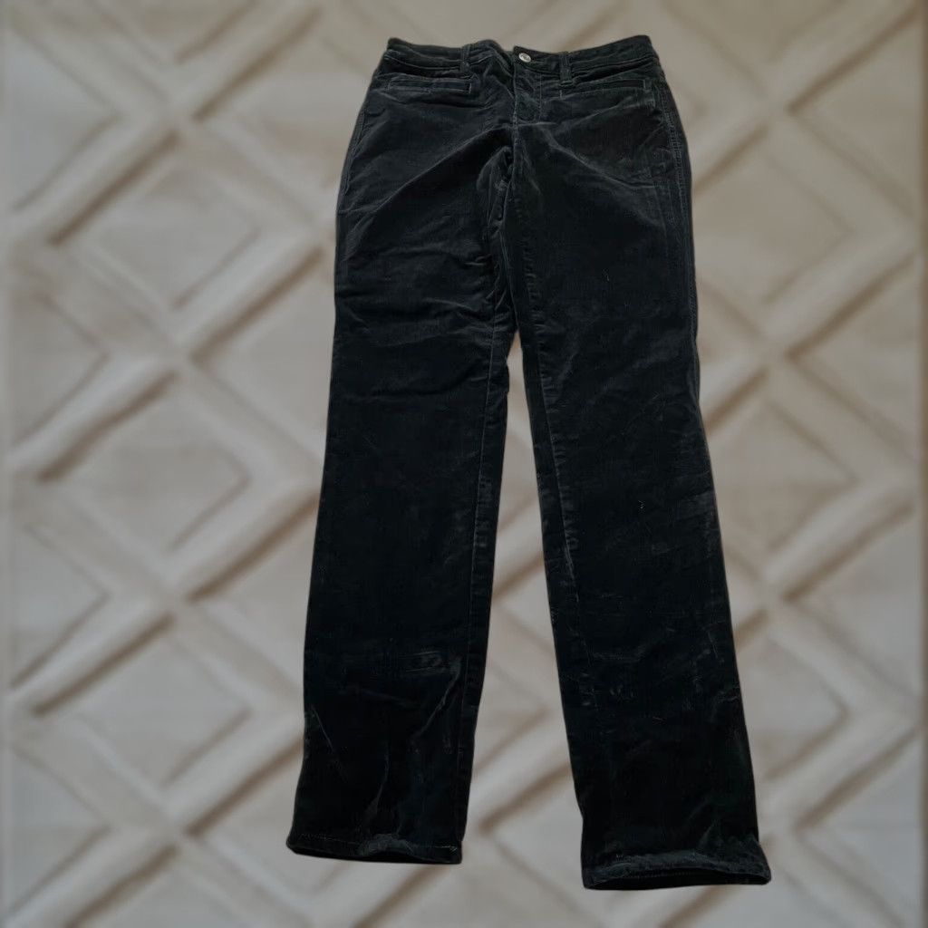 Lands' End Lands' End Women's Velvet Jeans Size 4 Black Mid Rise Slim Fit 29x31 Size 27" / US 4 / IT 40 - 1 Thumbnail