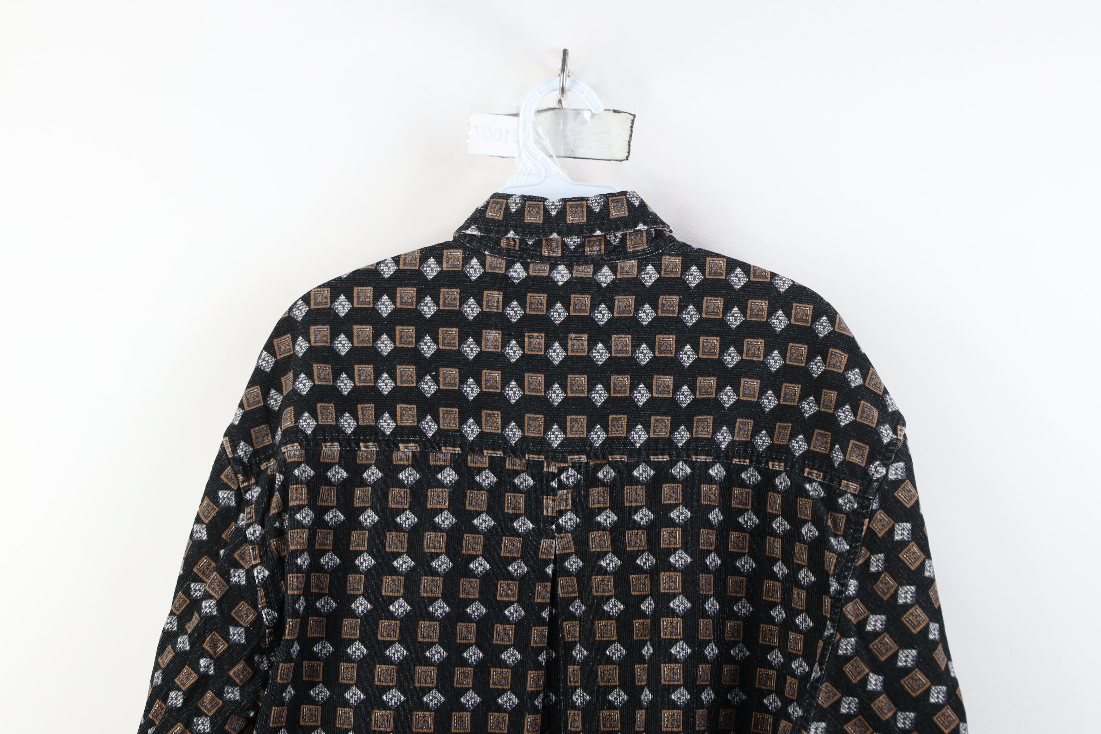 Vintage Vintage 90s Streetwear Diamond Corduroy Button Down Shirt Size US M / EU 48-50 / 2 - 11 Thumbnail