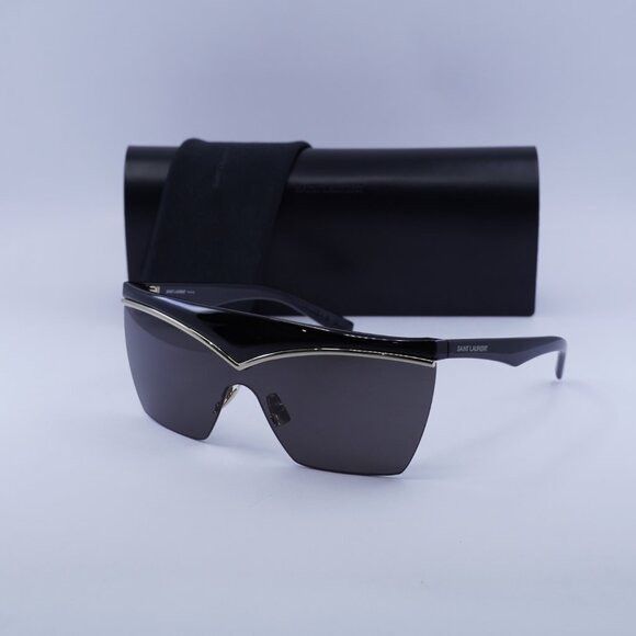 Saint Laurent Paris Saint Laurent SL614MASK 001 Sunglasses Black Shield Frame Size ONE SIZE - 1 Thumbnail