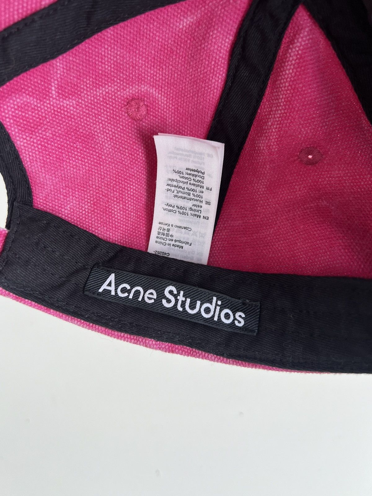 Acne Studios 🔥Acne Studios Pink Faded Canvas Heavy Leather Patch Cap Size ONE SIZE - 11 Thumbnail