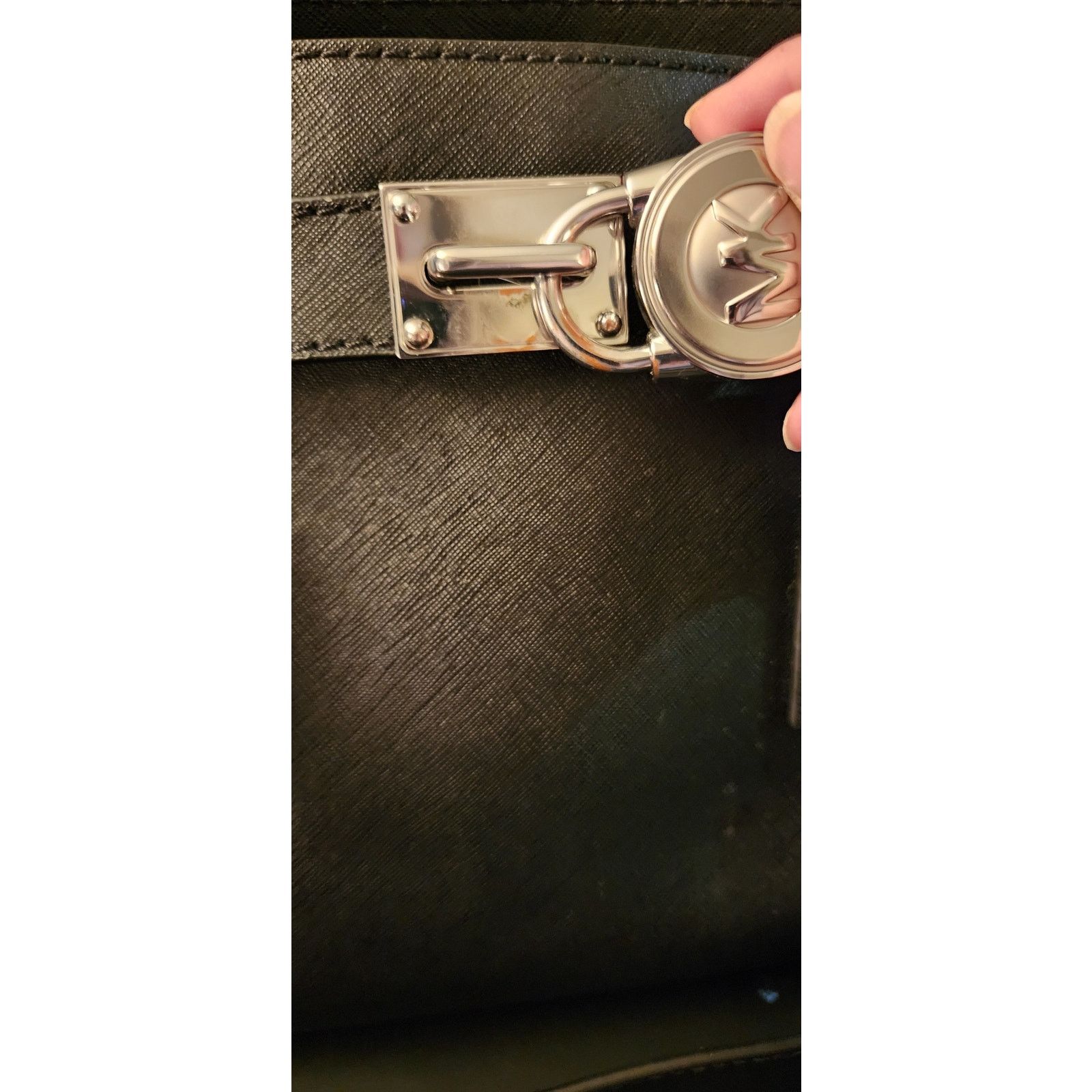 Michael Kors MICHAEL KORS HAMILTON LEATHER BLACK SATCHEL SHOULDER BAG Size ONE SIZE - 12 Thumbnail