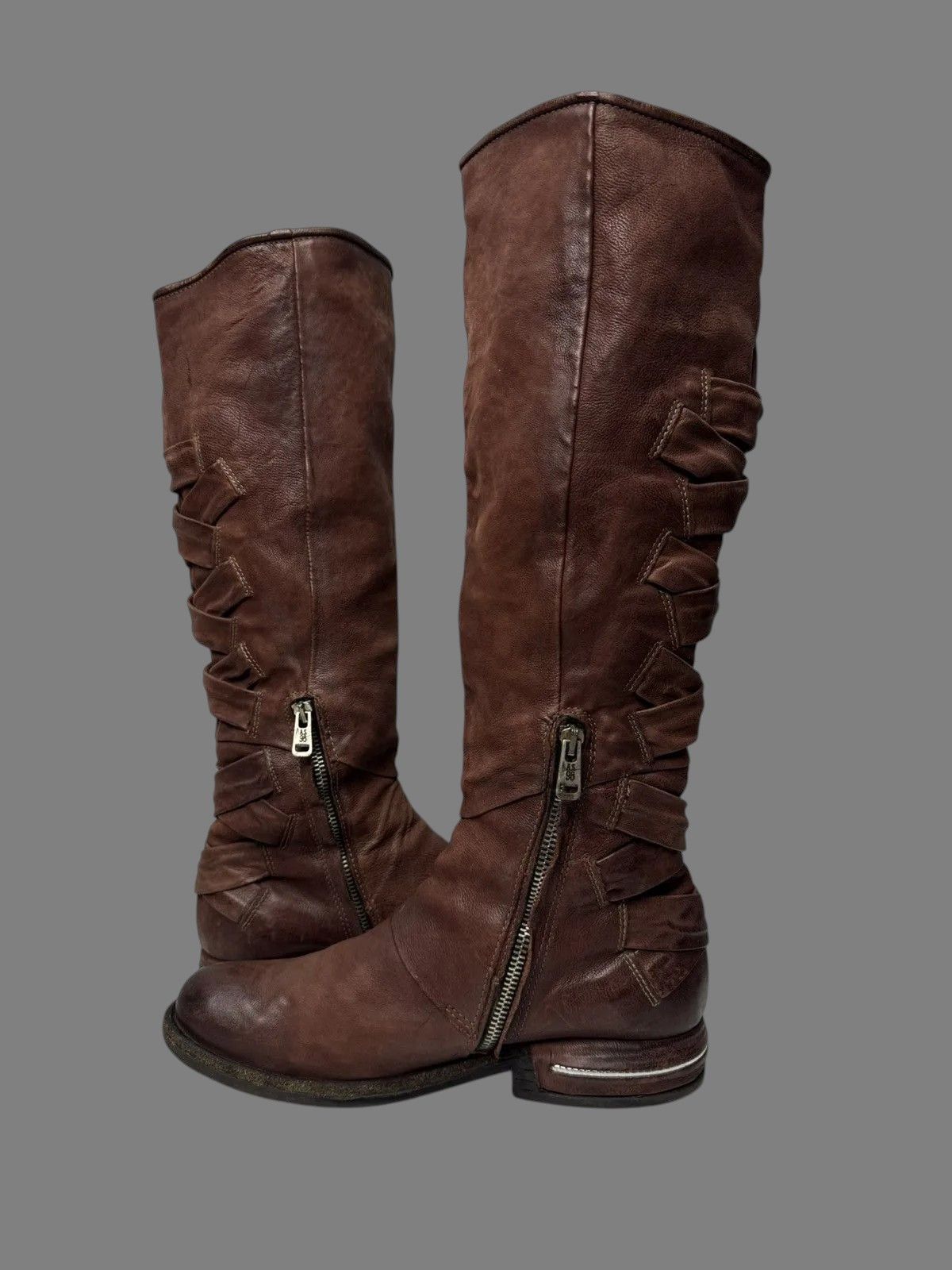 Vintage Italian Leather Tall Boots A.S.98 Rick Owens Look