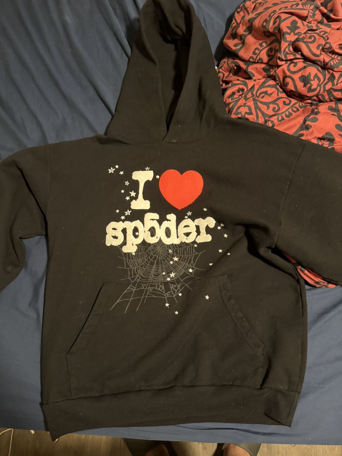 Sp5der I love spider hoodie | Grailed