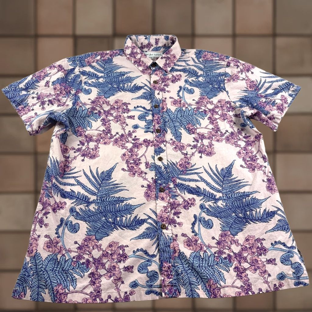 Vintage David Shepard Shirt Mens XL Pink Floral Hawaiian Button Up Aloha Camp Shirts Cardigan? Size US XL / EU 56 / 4 - 1 Thumbnail