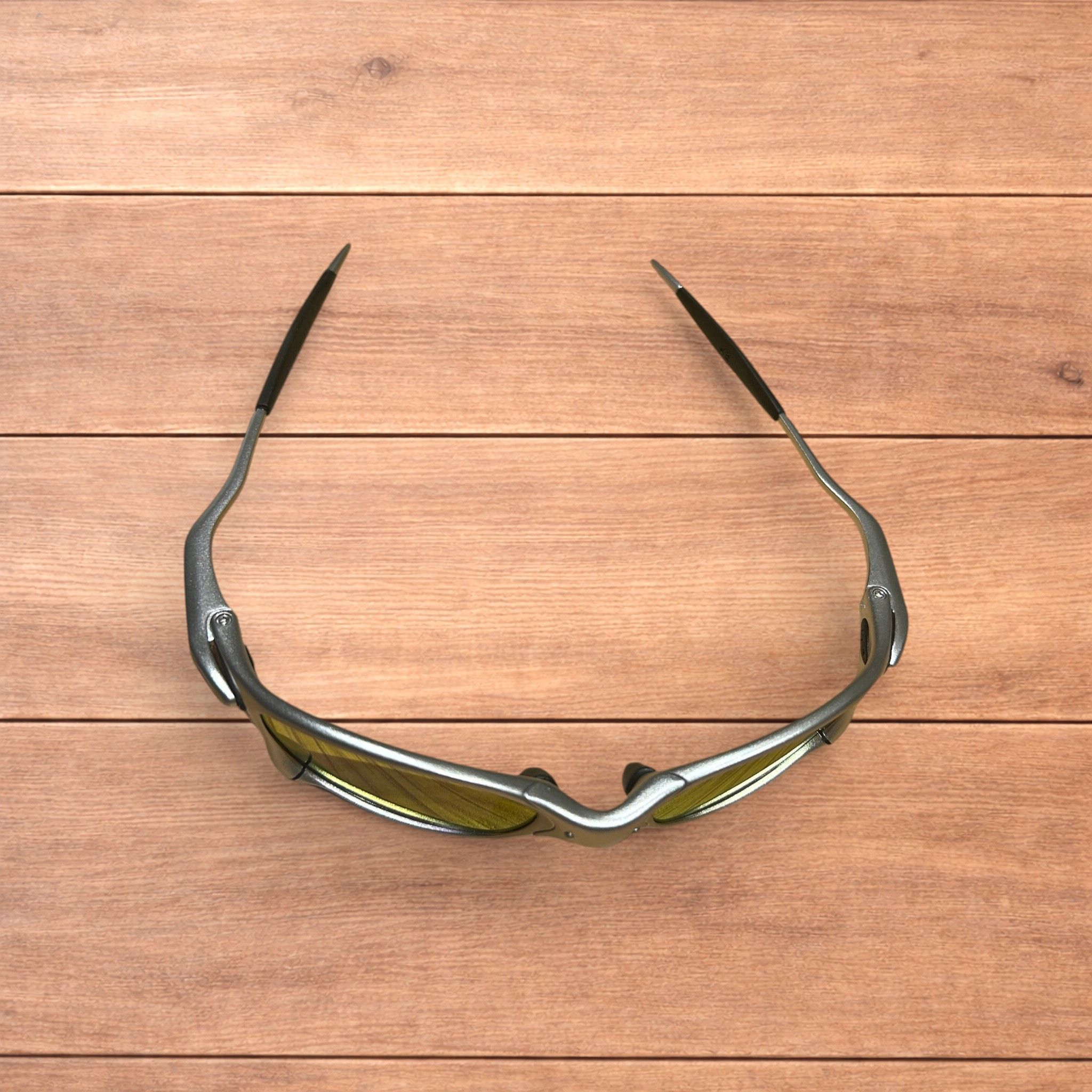Japanese Brand Insane metal frame sunglasses in silver with orange lens. Size ONE SIZE - 7 Thumbnail