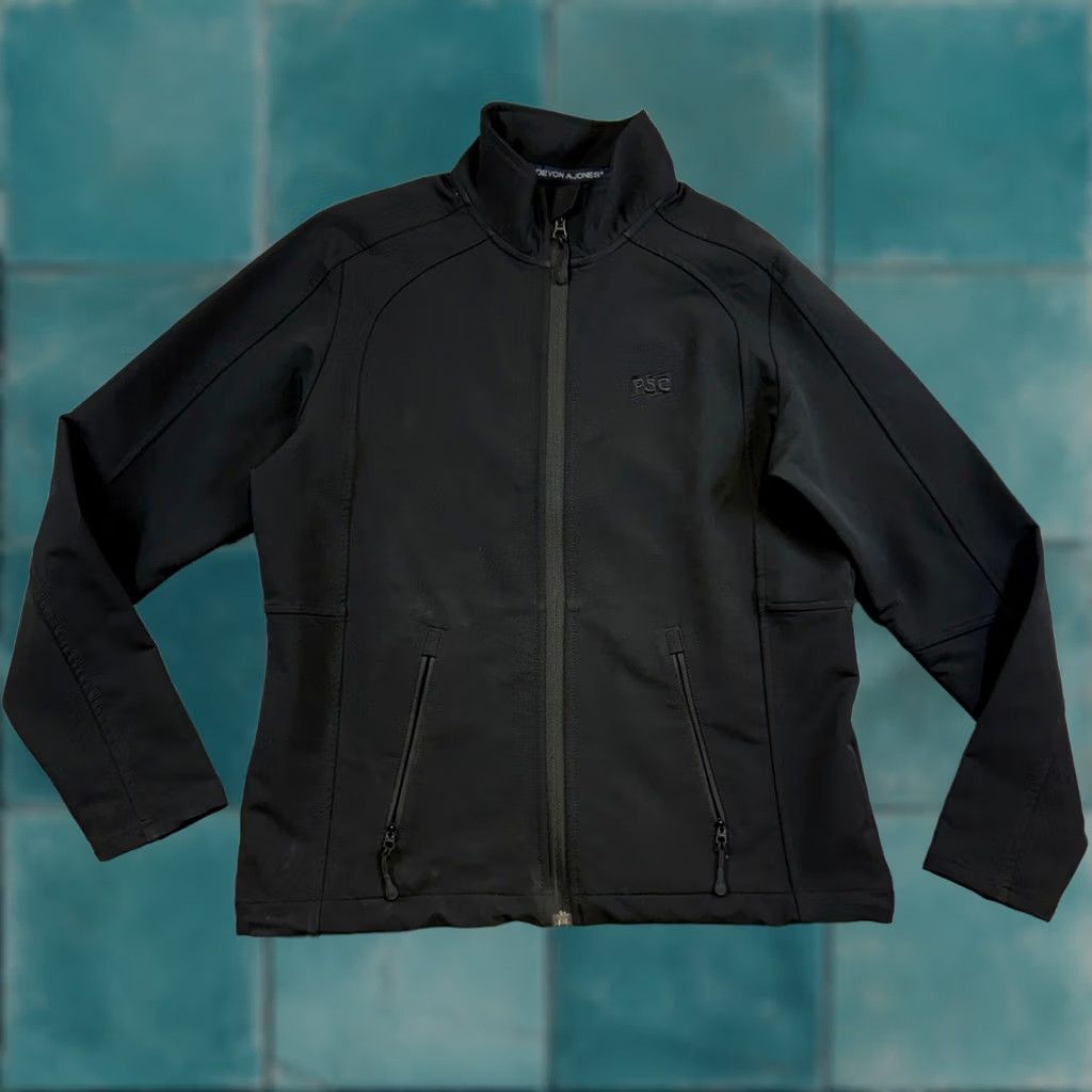 Logo 7 Devon & Jones Jacket Mens L Black Softshell Full Zip Mock Neck Size PSC Logo Size US L / EU 52-54 / 3 - 1 Thumbnail