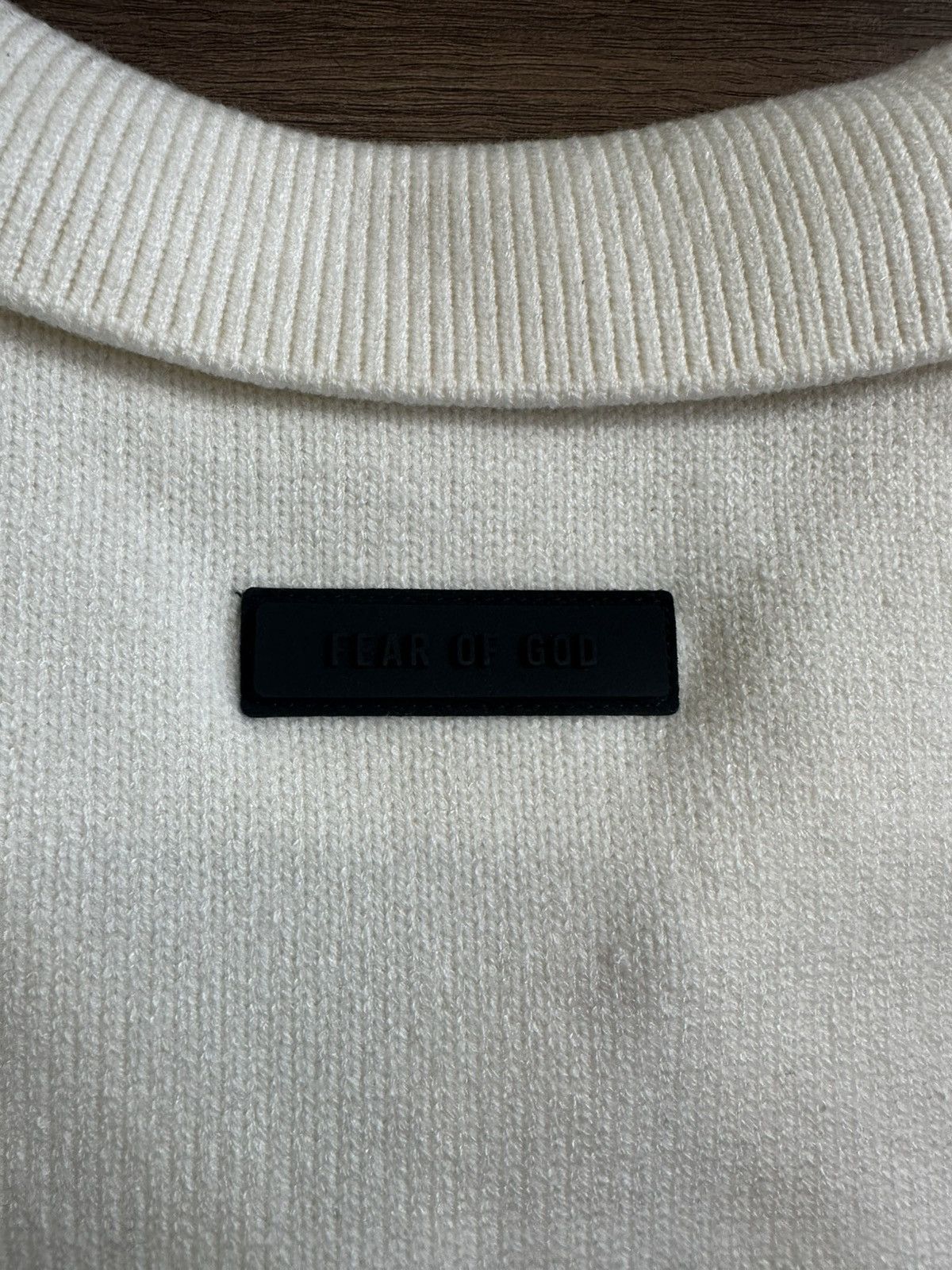 Fear of God Fear of God Essentials Cream Knit Polo Size US M / EU 48-50 / 2 - 5 Thumbnail
