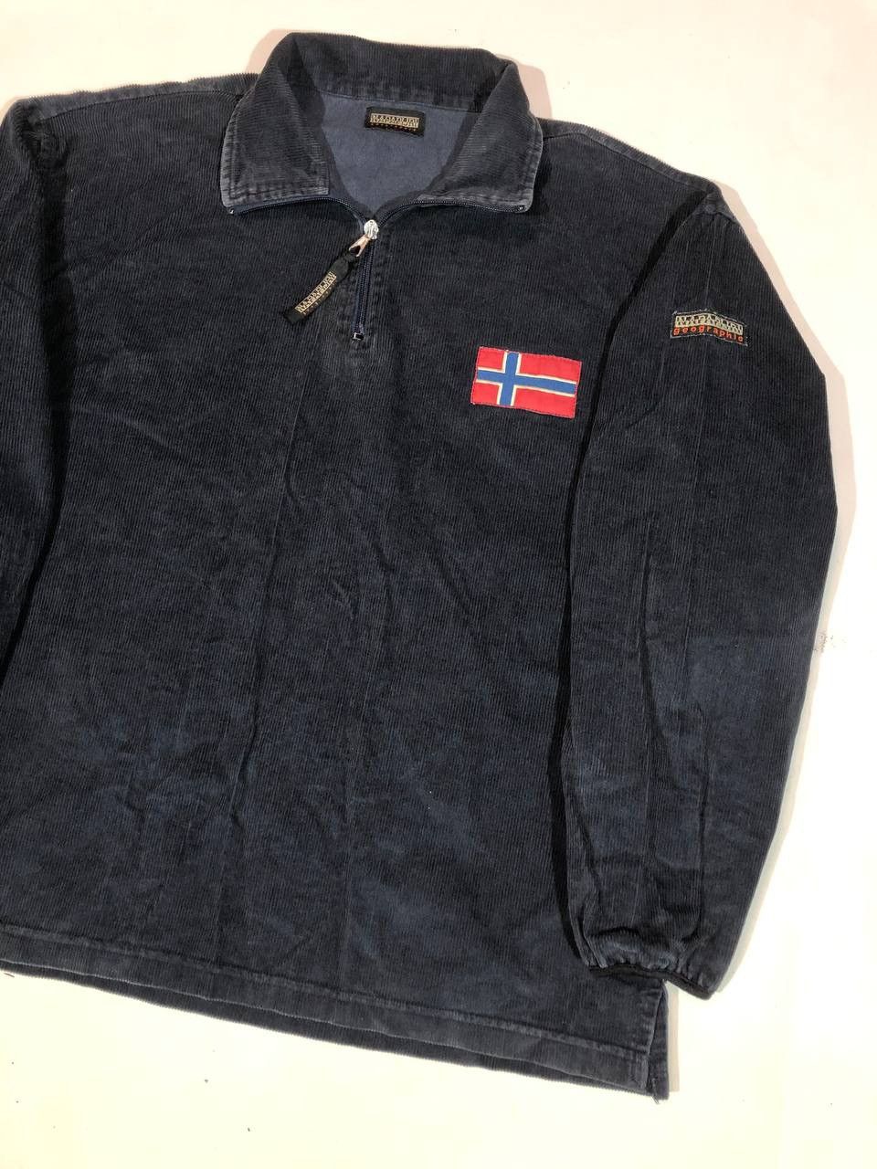 Napapijri × Vintage Napapijri Vintage Zip Velvet Hoodie Size US L / EU 52-54 / 3 - 3 Thumbnail