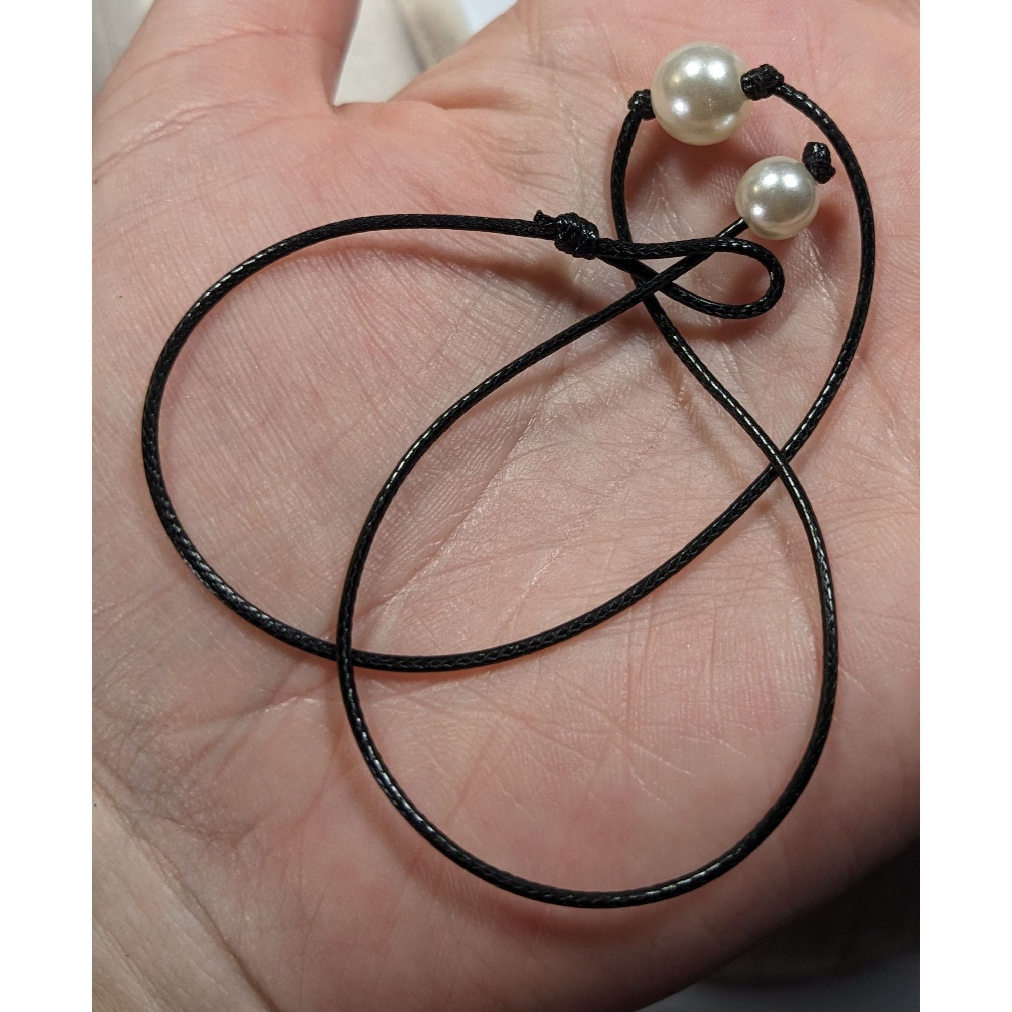 Other Minimalist Faux Pearl Necklace On Black Cord Size ONE SIZE - 3 Thumbnail
