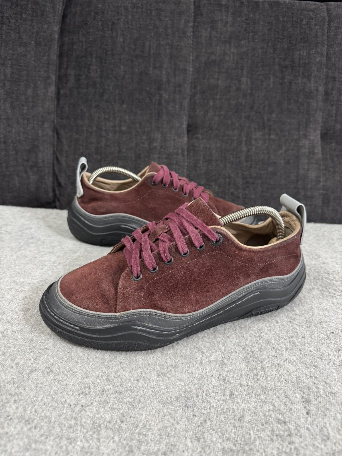 Lanvin Lanvin L Low Top Suede Leather Burgundy Sneakers UK7 41 Size US 8 / EU 41 - 1 Thumbnail