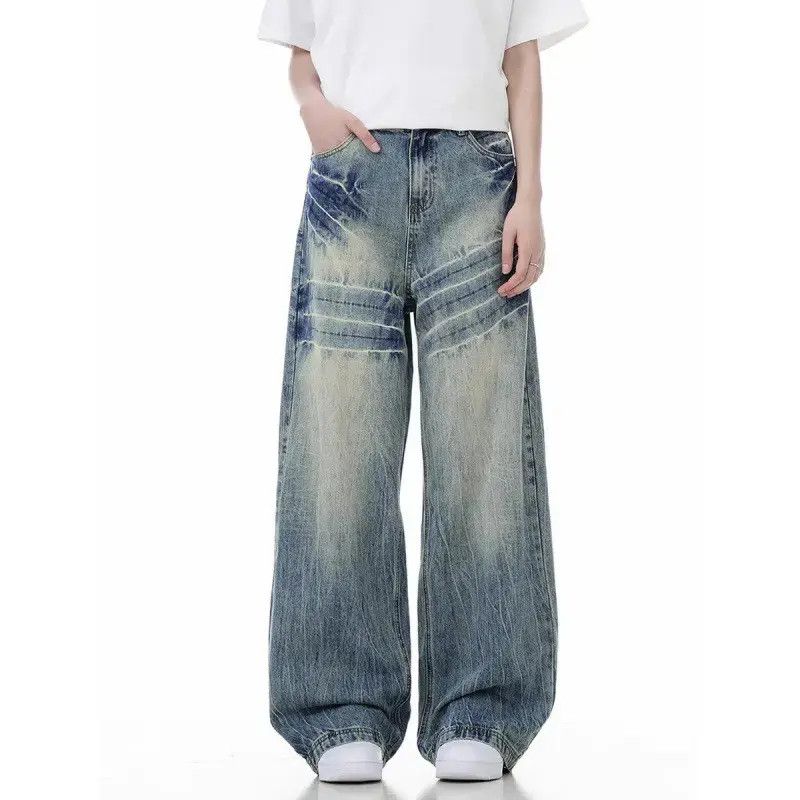 Japanese Brand Retro loose wide leg high street jeans Size US 32 / EU 48 - 6 Thumbnail