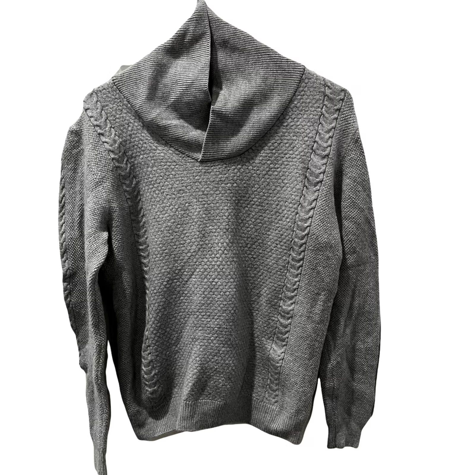 Murano Murano Womens Sweater V-Neck Pullover Wool Size L Gray Regular Long Sleeve Size L / US 10 / IT 46 - 2 Thumbnail