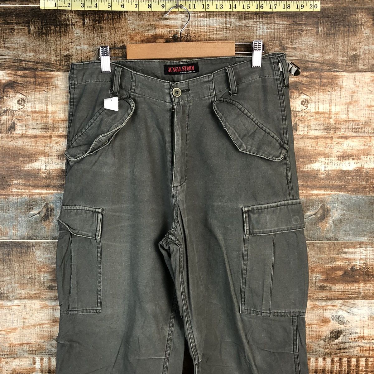 Japanese Brand DL Jungle Storm Green Cargo Multipocket Pants #C098 Size US 32 / EU 48 - 4 Thumbnail