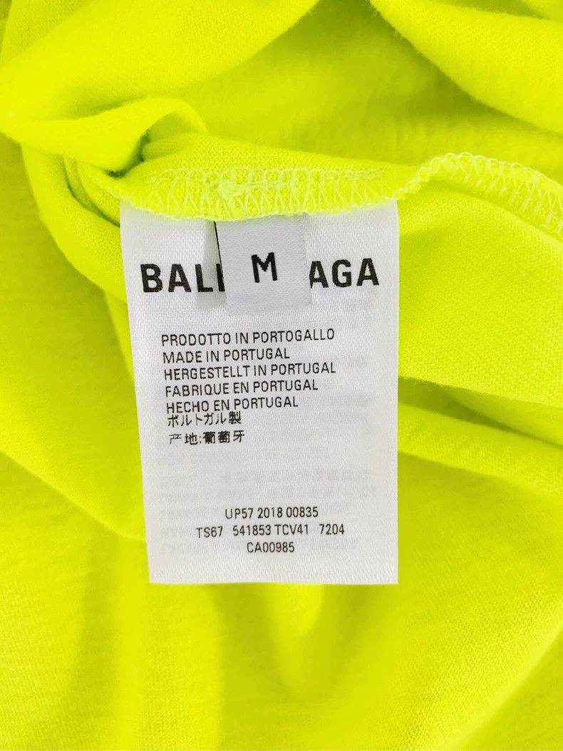 Balenciaga Balenciaga Neon Green Logo Letter Embroidered Crewneck Sho Size US M / EU 48-50 / 2 - 7 Thumbnail