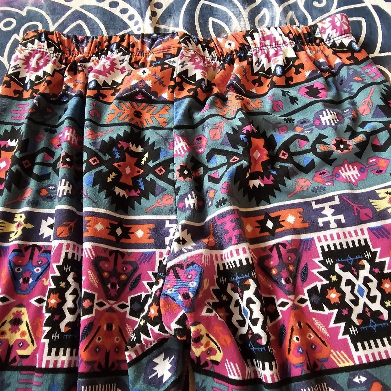 Designer Women's Multicolored Aztec Print Legging Size 32" / US 10 / IT 46 - 7 Thumbnail