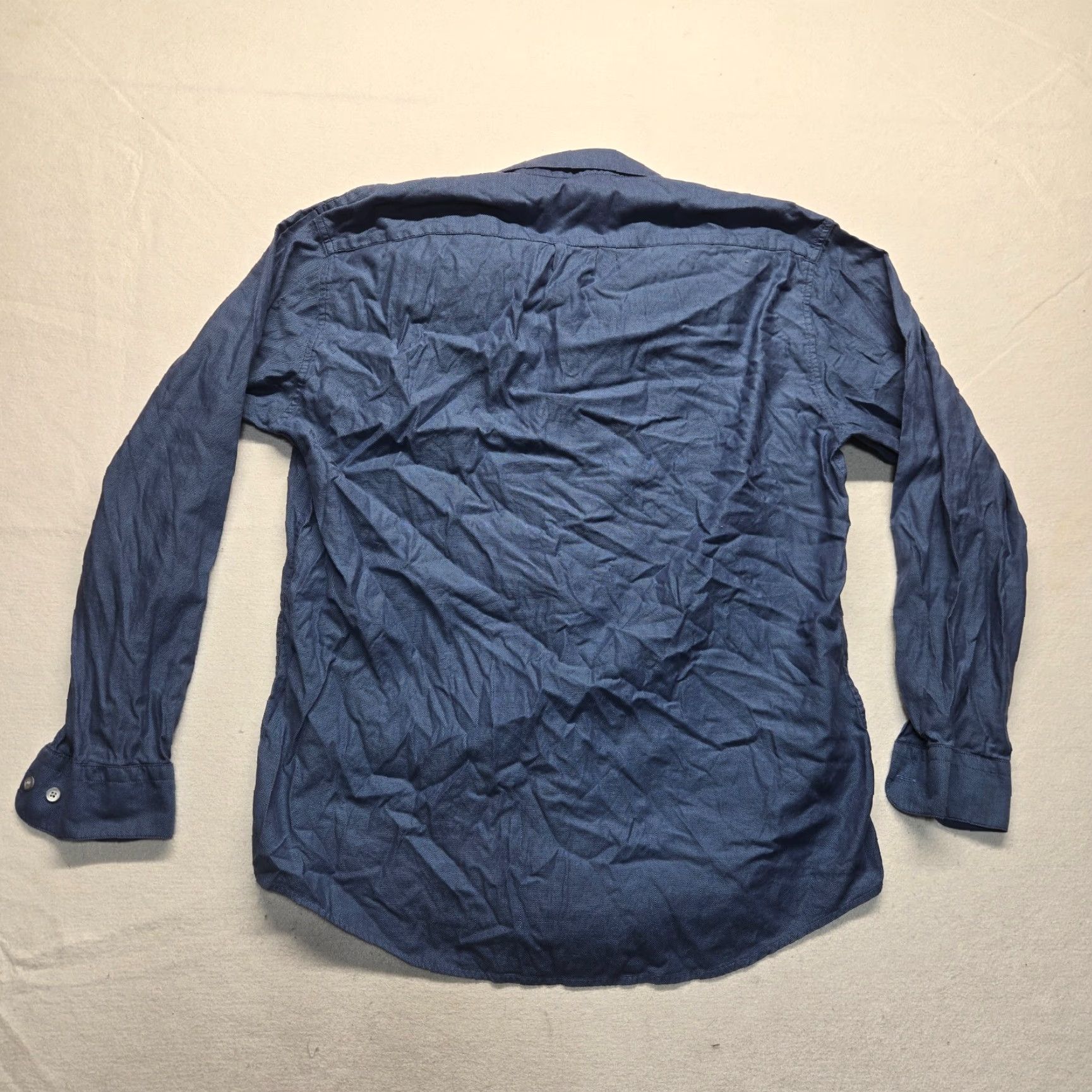Perry Ellis VINTAGE Perry Ellis Portfolio Dress Shirt Men Long Sleeve Solid Blue 16.5 34-35 Button Up Size US L / EU 52-54 / 3 - 7 Thumbnail
