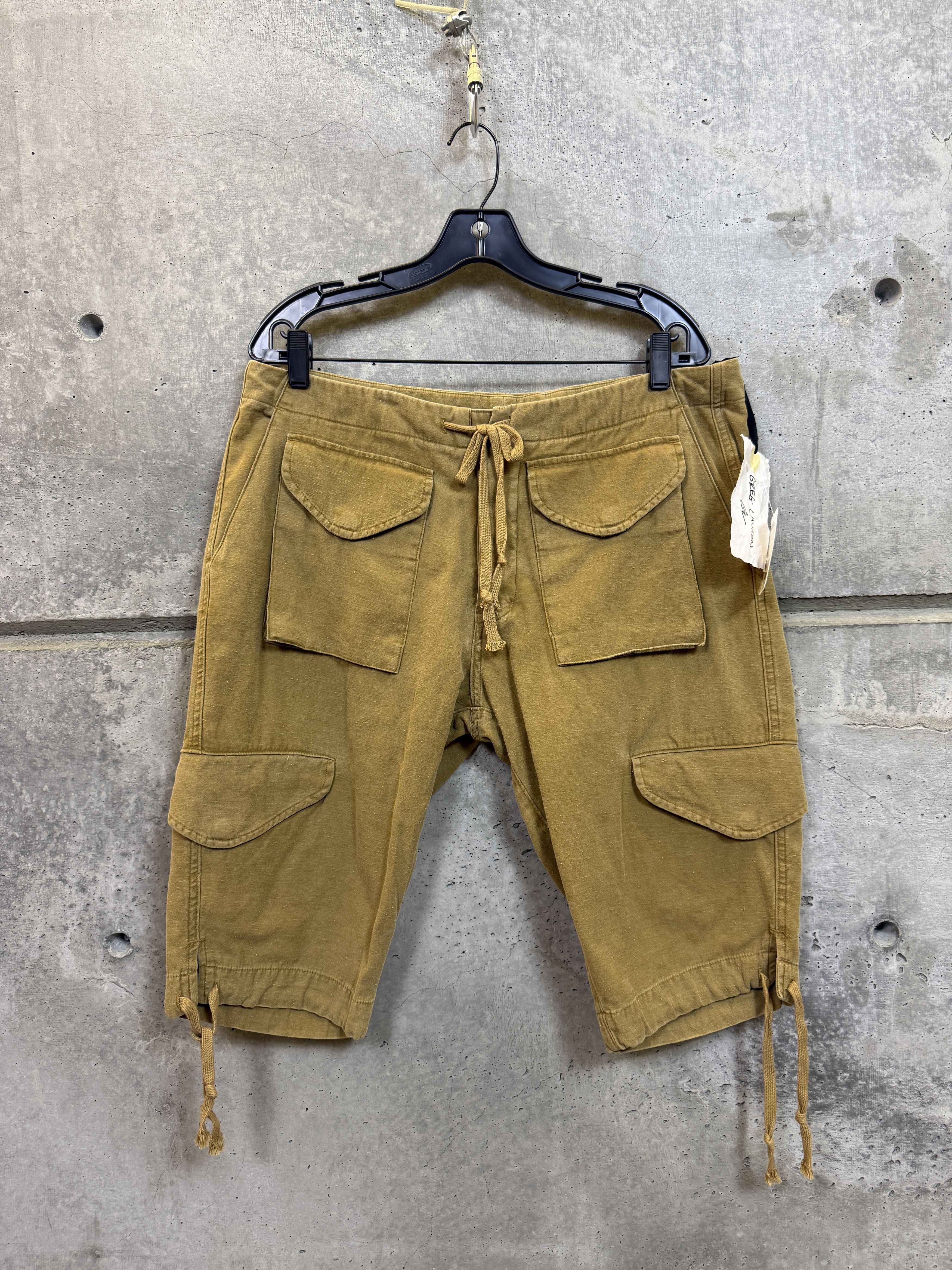 Greg Lauren Tan Baker Cargo Shorts