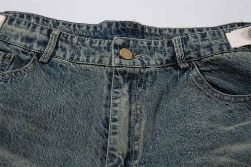 VIBE Washed distressed raw edge men's punk denim shorts Size US 32 / EU 48 - 3 Thumbnail