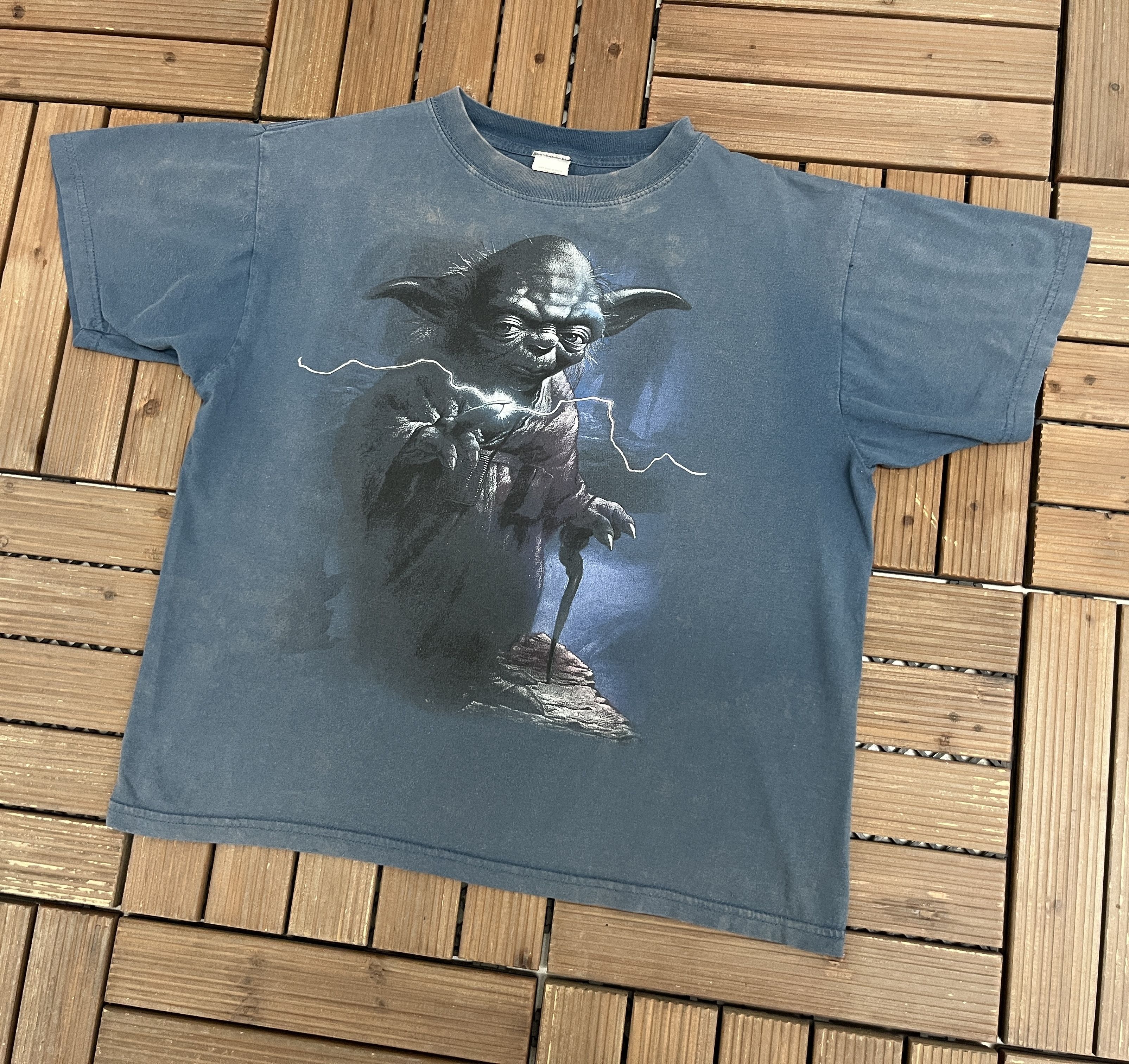 Vintage Star Wars Yoda Vintage Y2K Blue T-Shirt Tee Size US XS / EU 42 / 0 - 3 Thumbnail