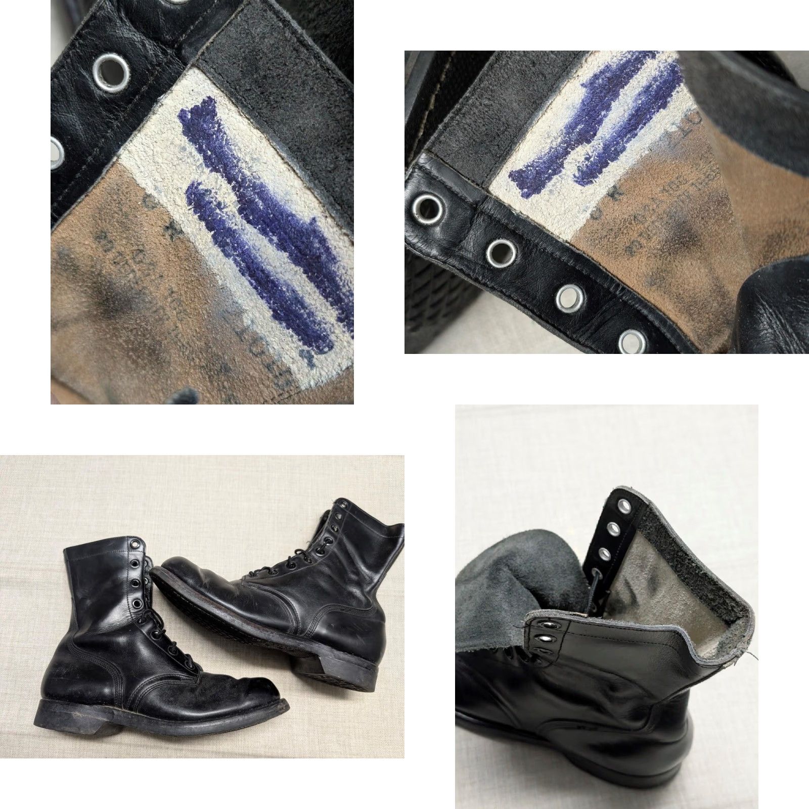 Vintage VINTAGE army combat boots US ARMY black 8R/9R mismastched sizes VIETNAM leather Boots Mens Size US 8 / EU 41 - 8 Thumbnail