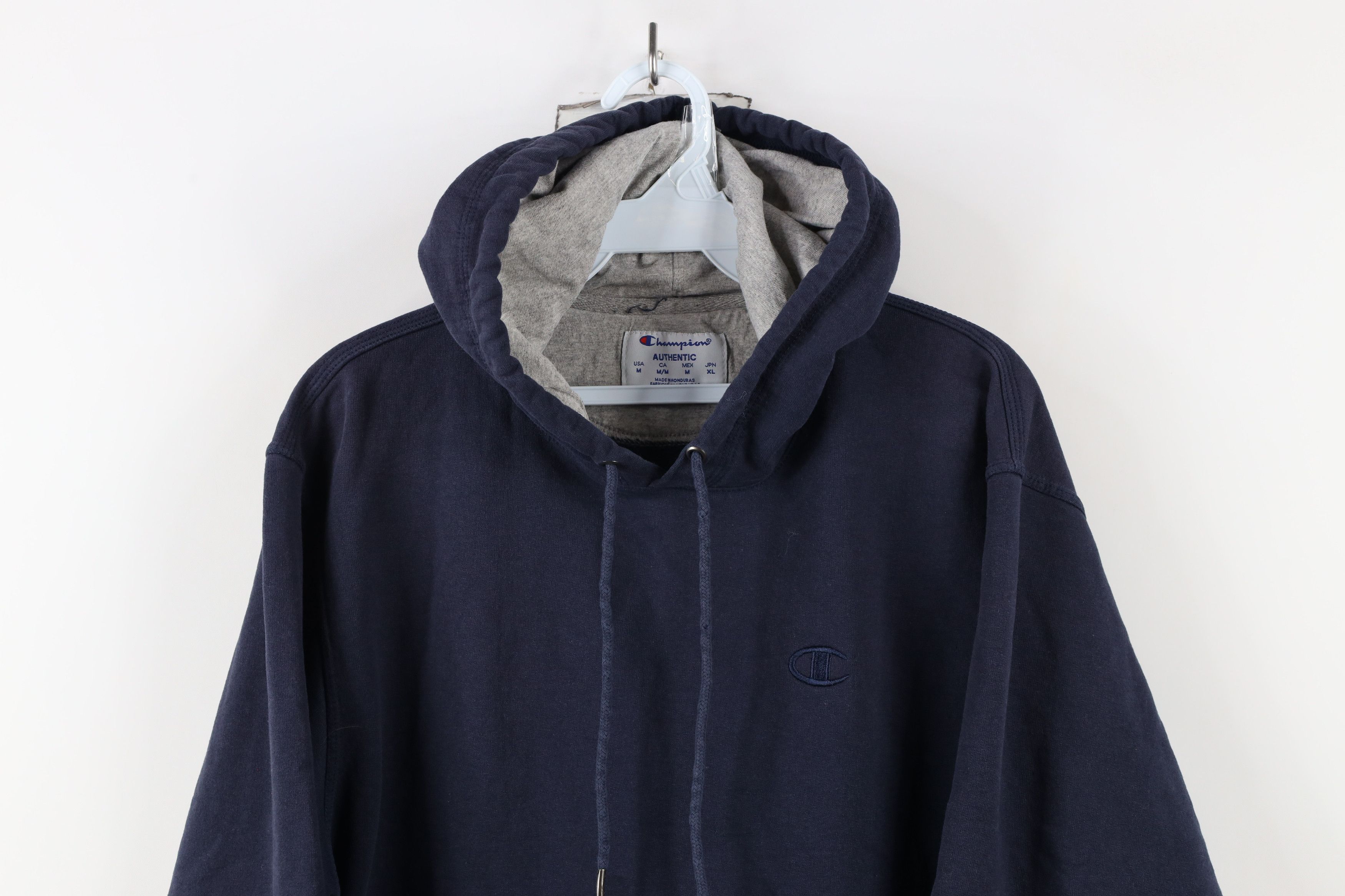 Champion × Vintage Vintage Champion Classic Logo Hoodie Sweatshirt Navy Blue Size US M / EU 48-50 / 2 - 2 Thumbnail