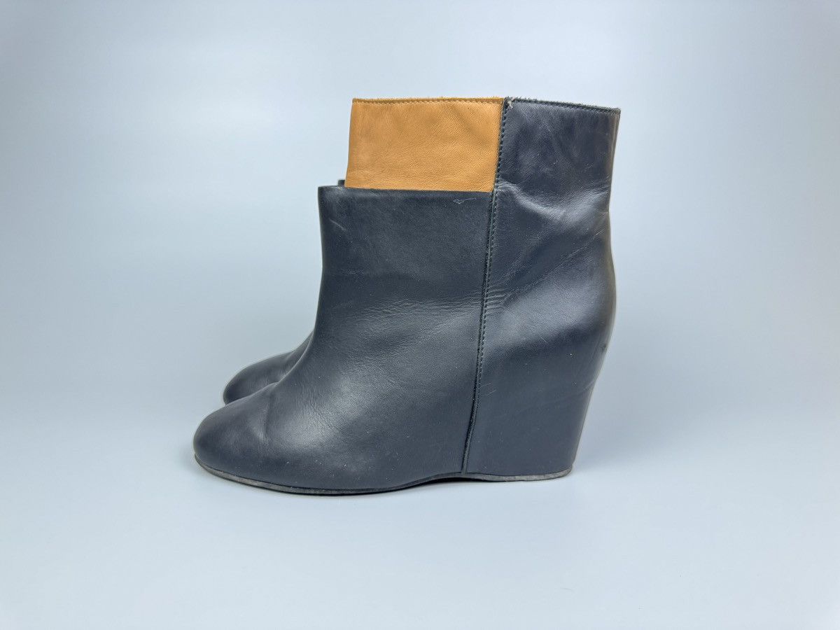 MM6 MM6 Maison Martin Margiela - Black/Beige Leather Wedge Boots Size US 8 / IT 38 - 5 Thumbnail
