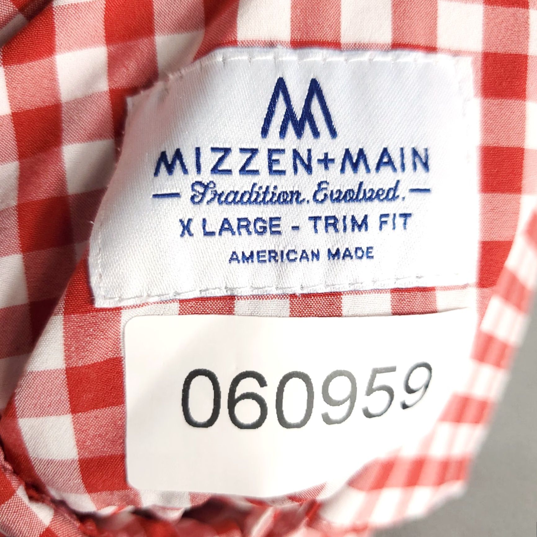 Mizzen+Main Mizzen+Main Shirt Mens XL Red Check Casual Button Up Long Sleeve Size US XL / EU 56 / 4 - 7 Thumbnail