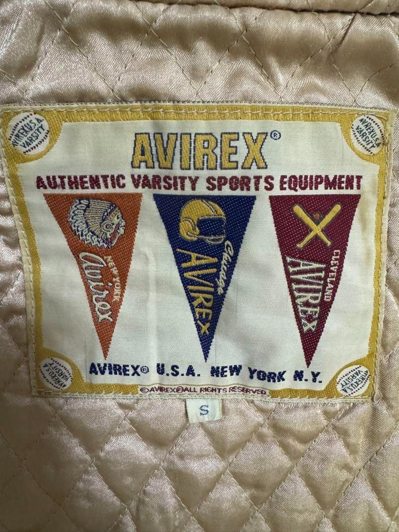 Avirex Avirex - M Leather College Jacket Stadium Blue Beige Size US M / EU 48-50 / 2 - 7 Thumbnail