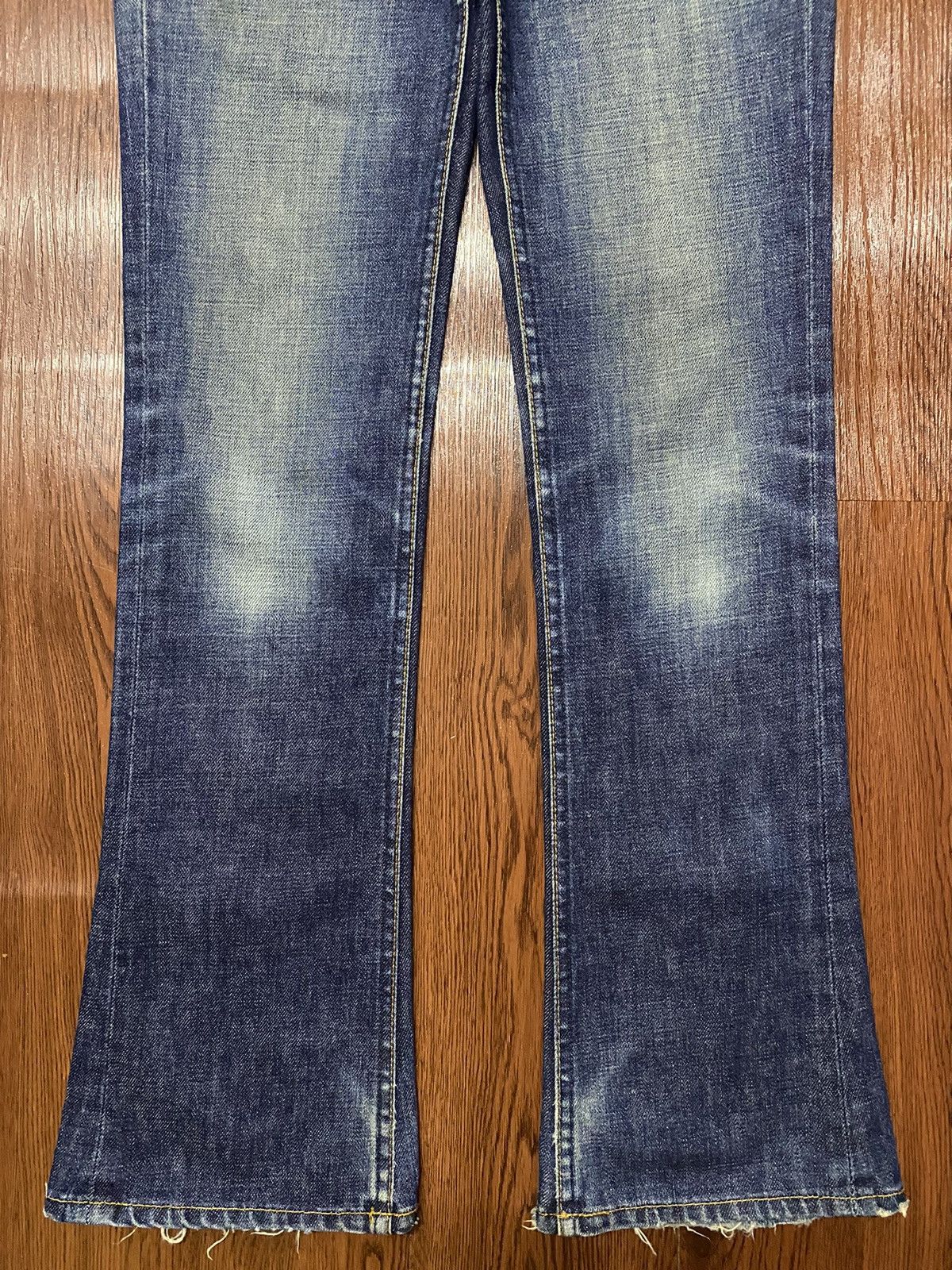If Six Was Nine Vintage Japanese Brand Blue Wash Distressed Flare Jeans Size 28" / US 6 / IT 42 - 5 Thumbnail