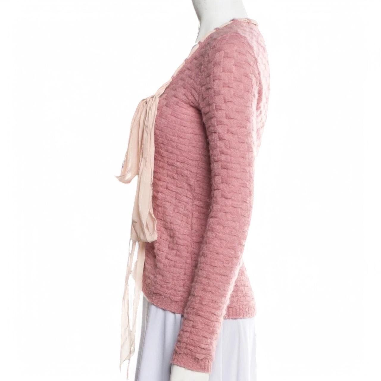 Moschino Archive Rare Moschino Alpaca Silk Pink Cardigan Runway 94’ Size M / US 6-8 / IT 42-44 - 6 Thumbnail