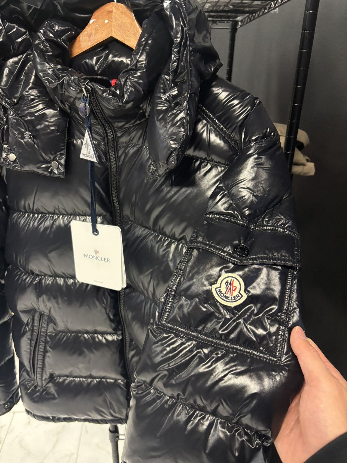 Moncler Black Moncler Maya Giubbotto jacket in size 4 Size US L / EU 52-54 / 3 - 2 Thumbnail