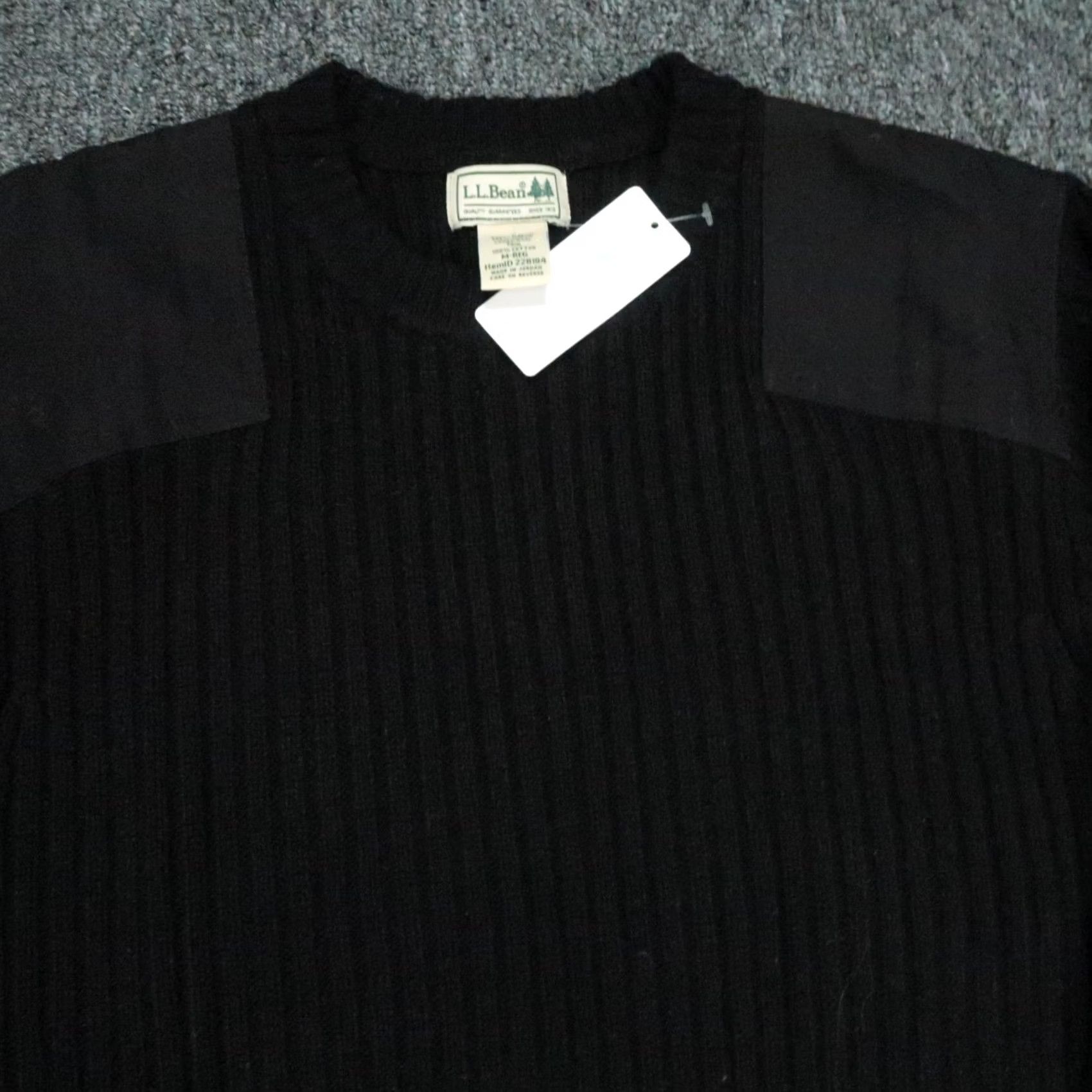 Vintage LL Bean Mens Medium Black Commando Crew Merino Lambs Wool Pullover Sweater Size US M / EU 48-50 / 2 - 2 Thumbnail