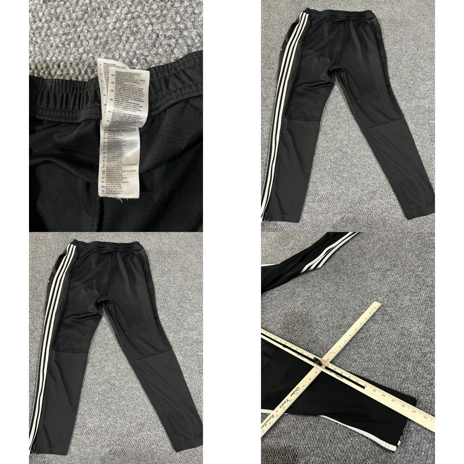 Adidas Adidas Track Pants Mens XL Black Athletic Joggers Stretch Logo Straight Pants Size US 36 / EU 52 - 8 Thumbnail