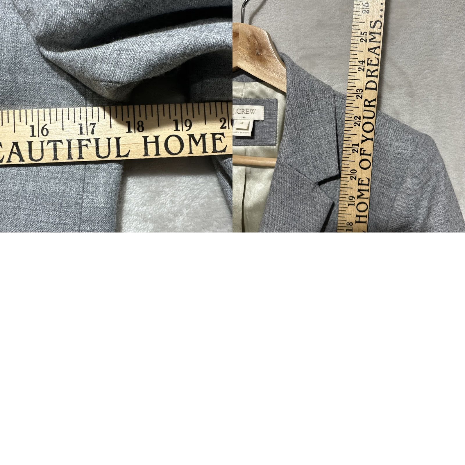 J.Crew J. Crew Blazer Women's Size 4 Notched Lapel Gold Button Pockets Gray Wool Blend Business Casual Blazer Womens 4 Size S / US 4 / IT 40 - 8 Thumbnail