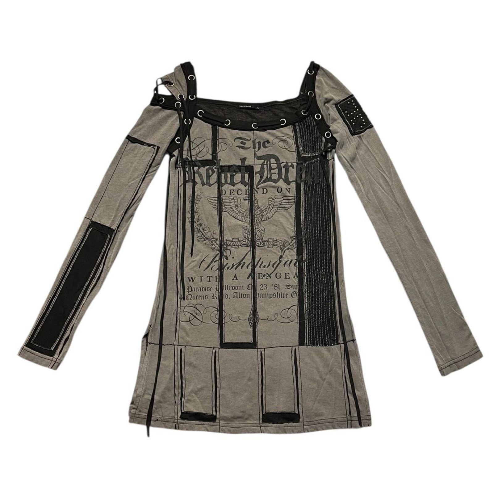 Salvage NWOT VTG Salvage x The Devil's Dress black & grey dress Size M / US 6-8 / IT 42-44 - 1 Thumbnail