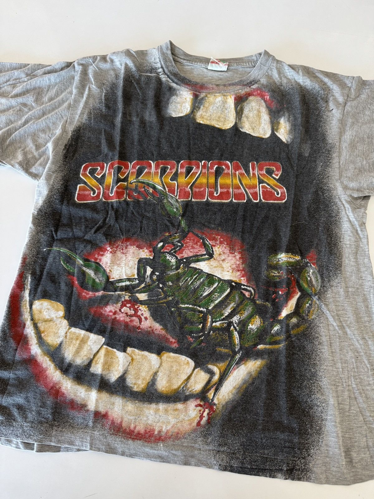 Band Tees *RARE* 1993 90s VINTAGE SCORPIONS FACE THE HEAT BIG MOUTH Size US XL / EU 56 / 4 - 6 Thumbnail