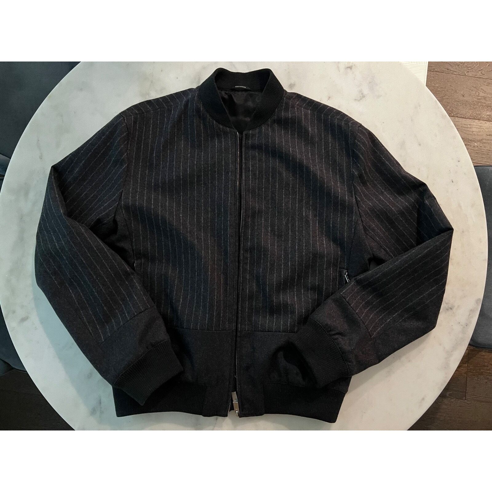 Hermes $5050 Hermes Blouson Bord Cote Wool Bomber Grey IT50 Size US M / EU 48-50 / 2 - 1 Thumbnail